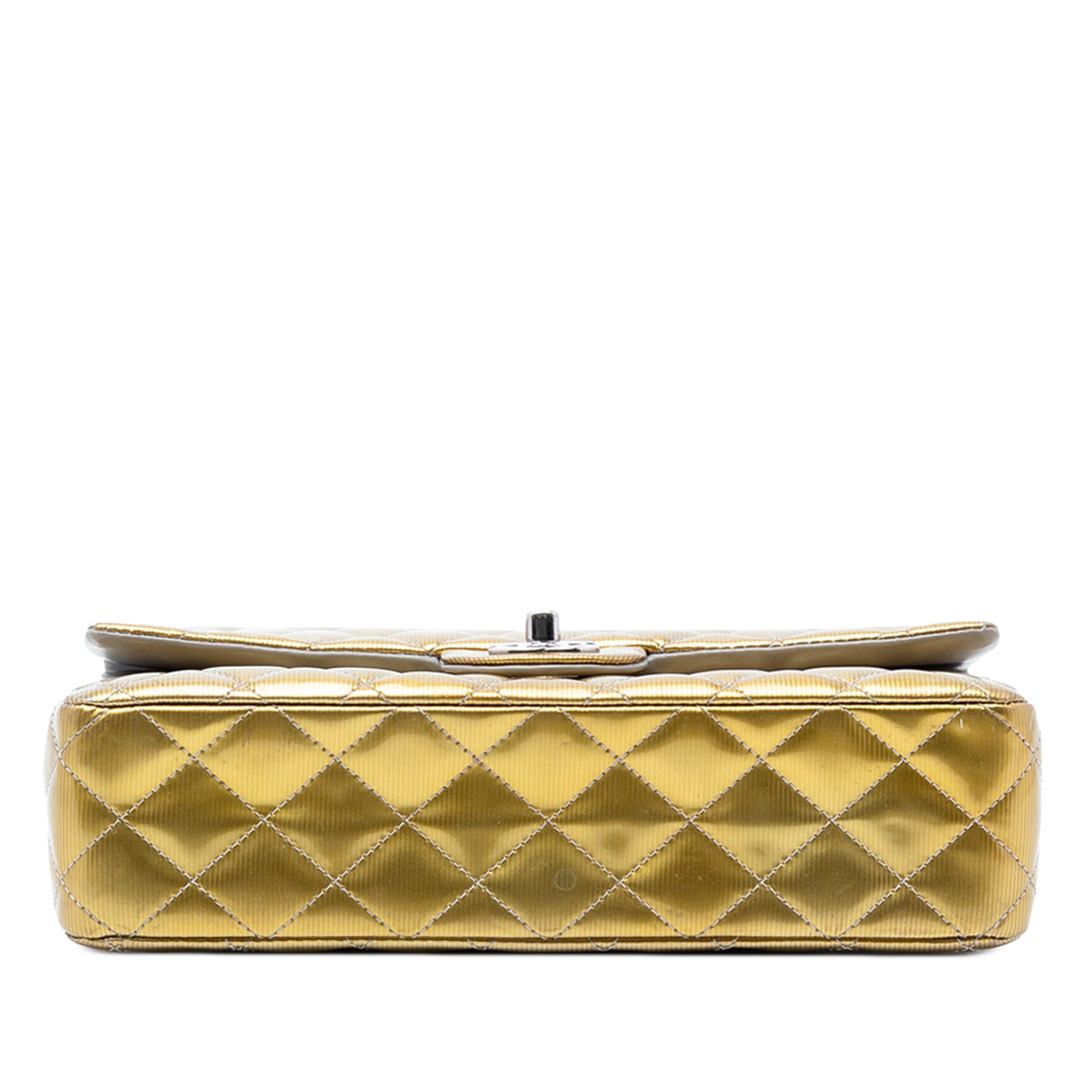 Chanel Medium Classic Striated Patent Double Flap - image 3