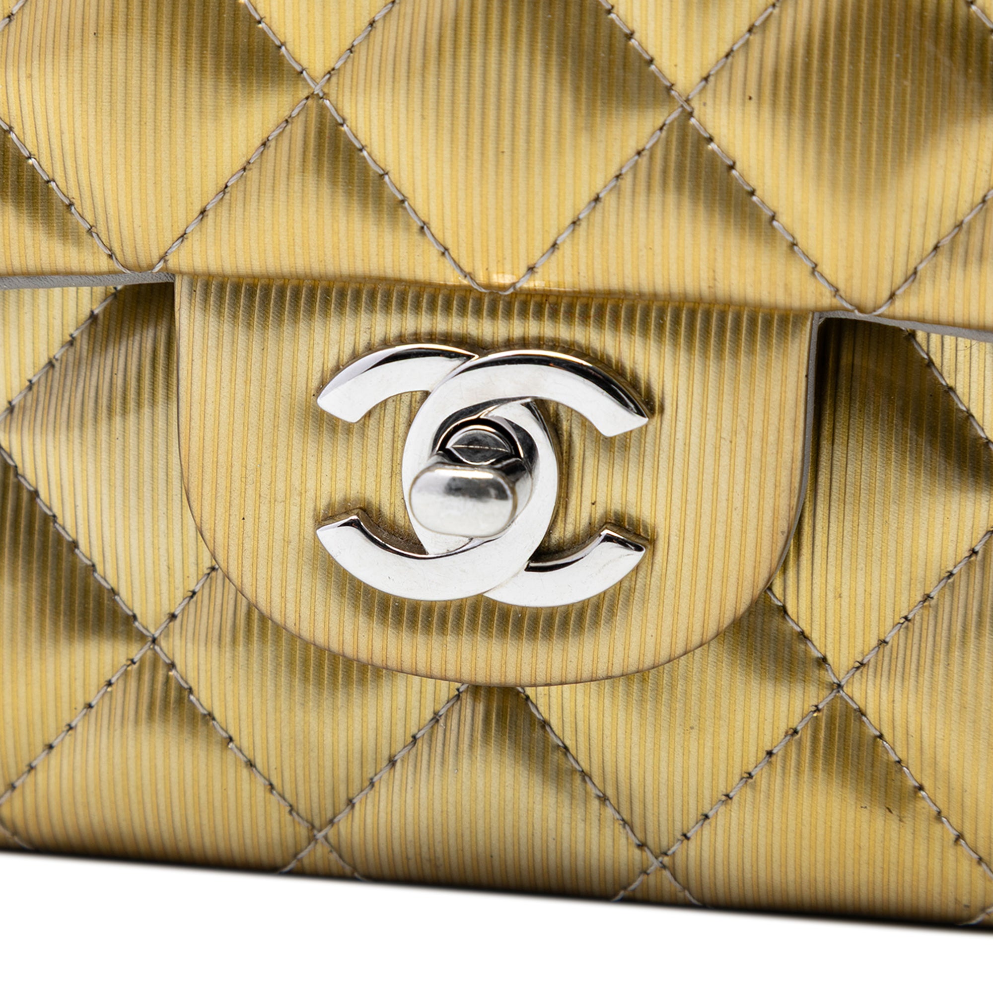 Chanel Medium Classic Striated Patent Double Flap - image 5