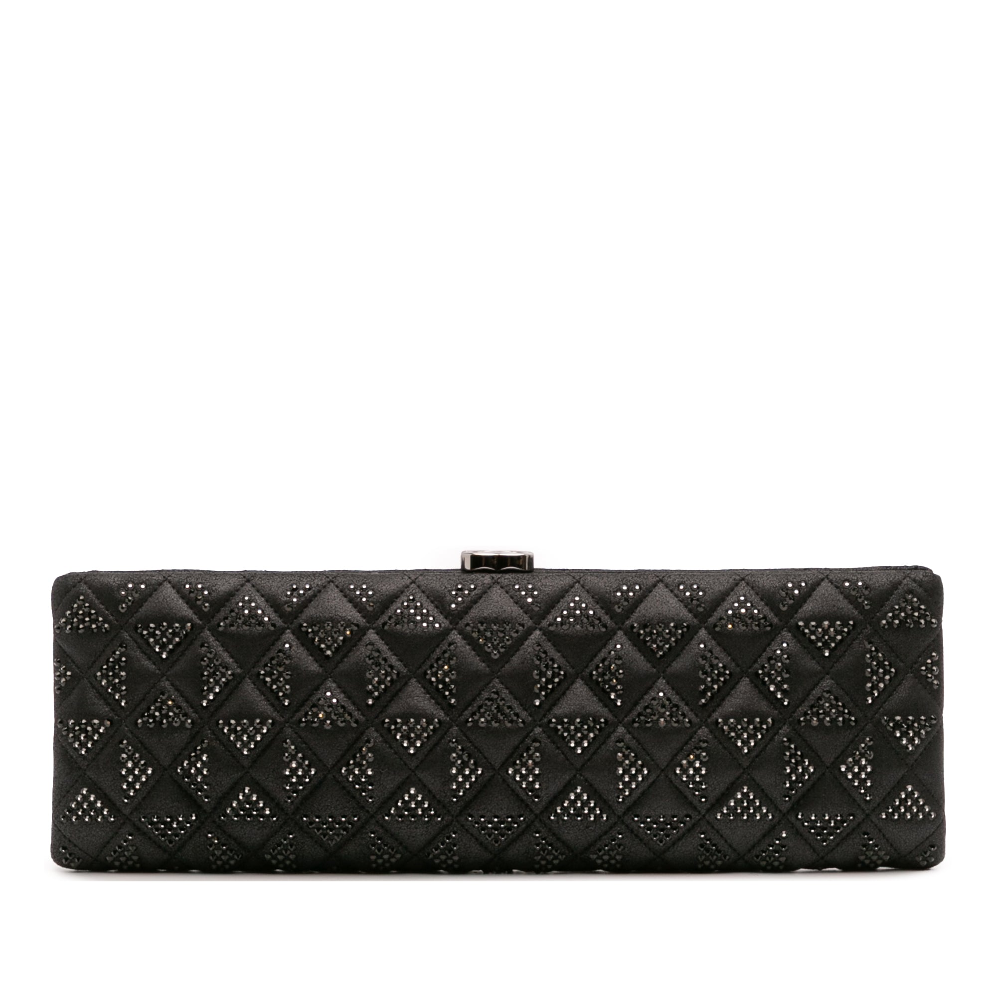 Chanel CC Quilted Iridescent Lambskin Crystal Long Clutch - image 1