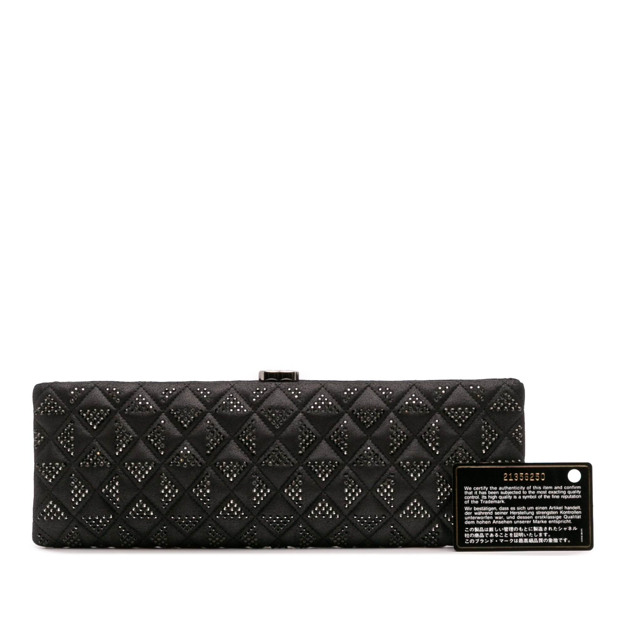 Chanel CC Quilted Iridescent Lambskin Crystal Long Clutch - image 11