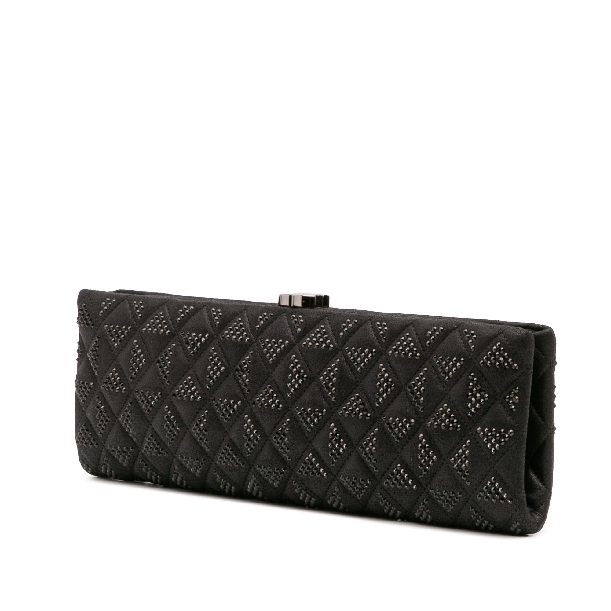 Chanel CC Quilted Iridescent Lambskin Crystal Long Clutch - image 2