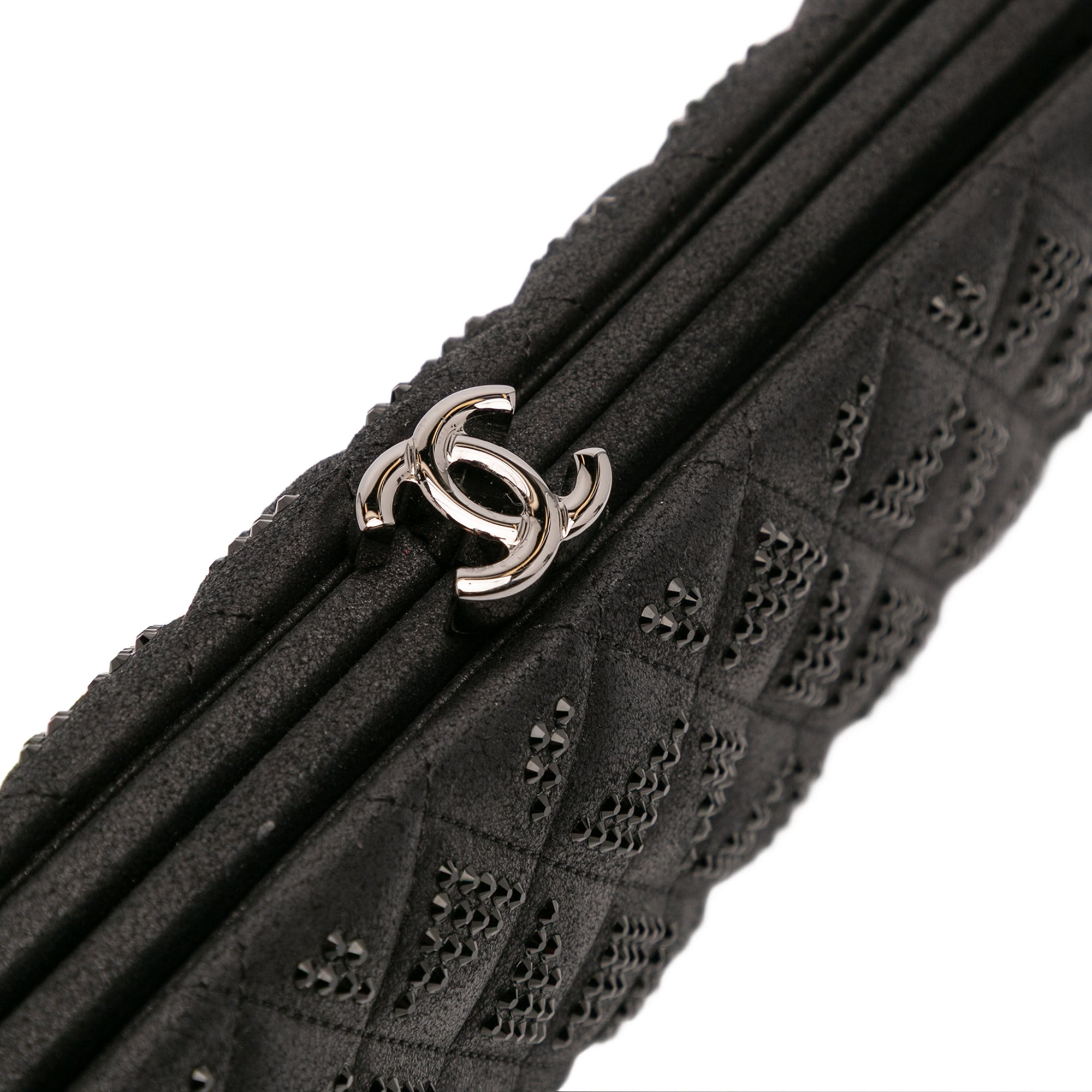 Chanel CC Quilted Iridescent Lambskin Crystal Long Clutch - image 8