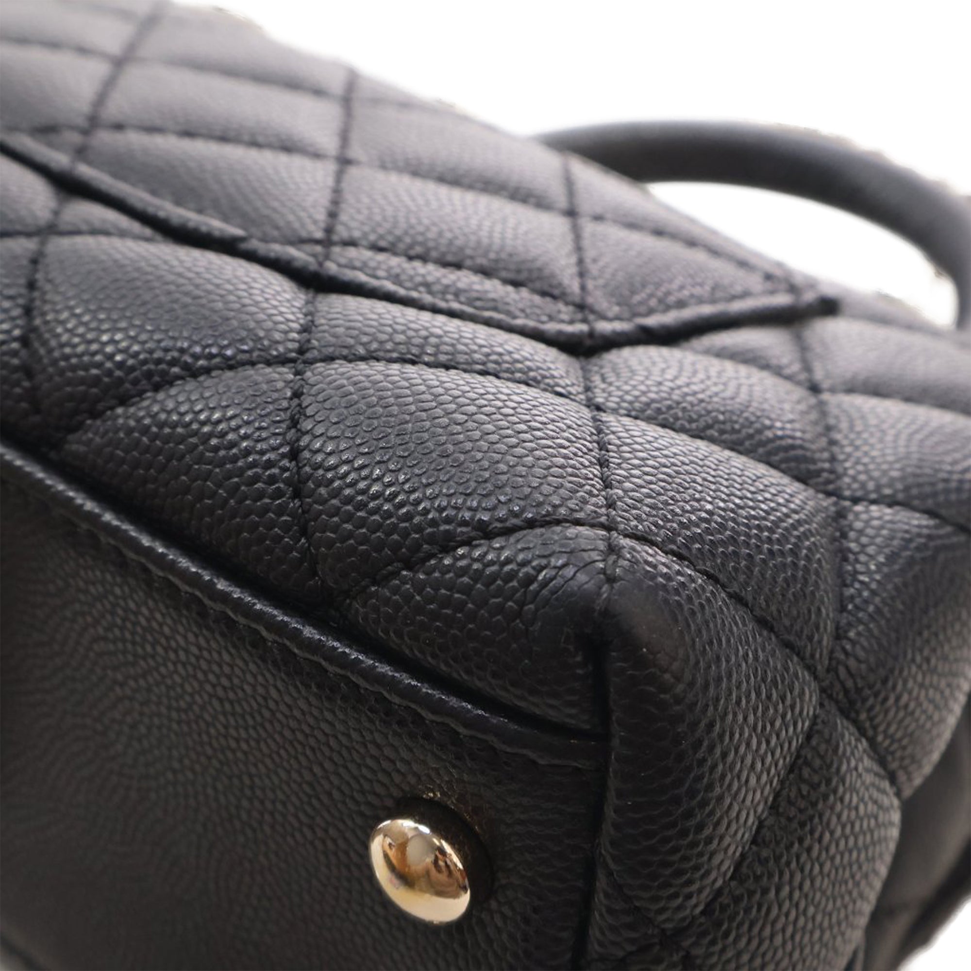 Chanel Extra Mini Quilted Caviar Coco Top Handle Bag - image 10