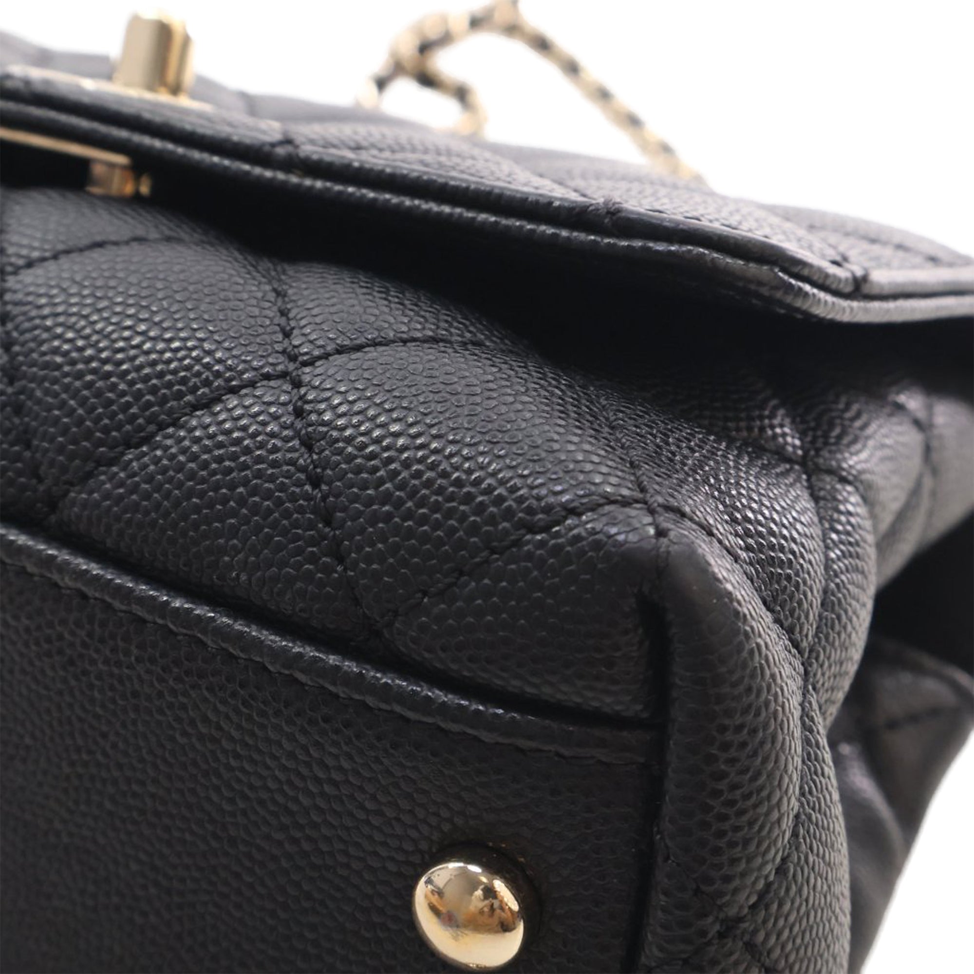 Chanel Extra Mini Quilted Caviar Coco Top Handle Bag - image 11