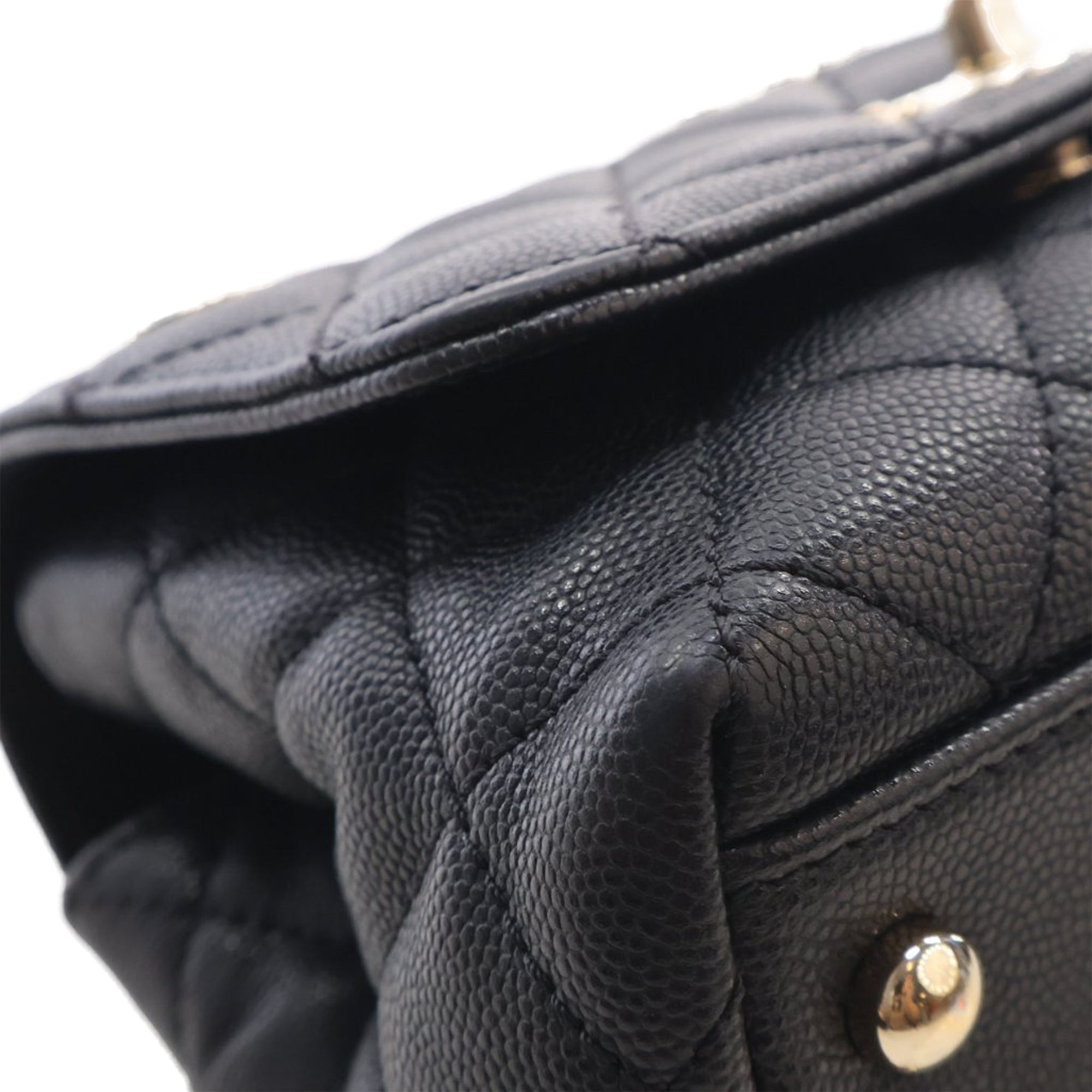 Chanel Extra Mini Quilted Caviar Coco Top Handle Bag - image 12