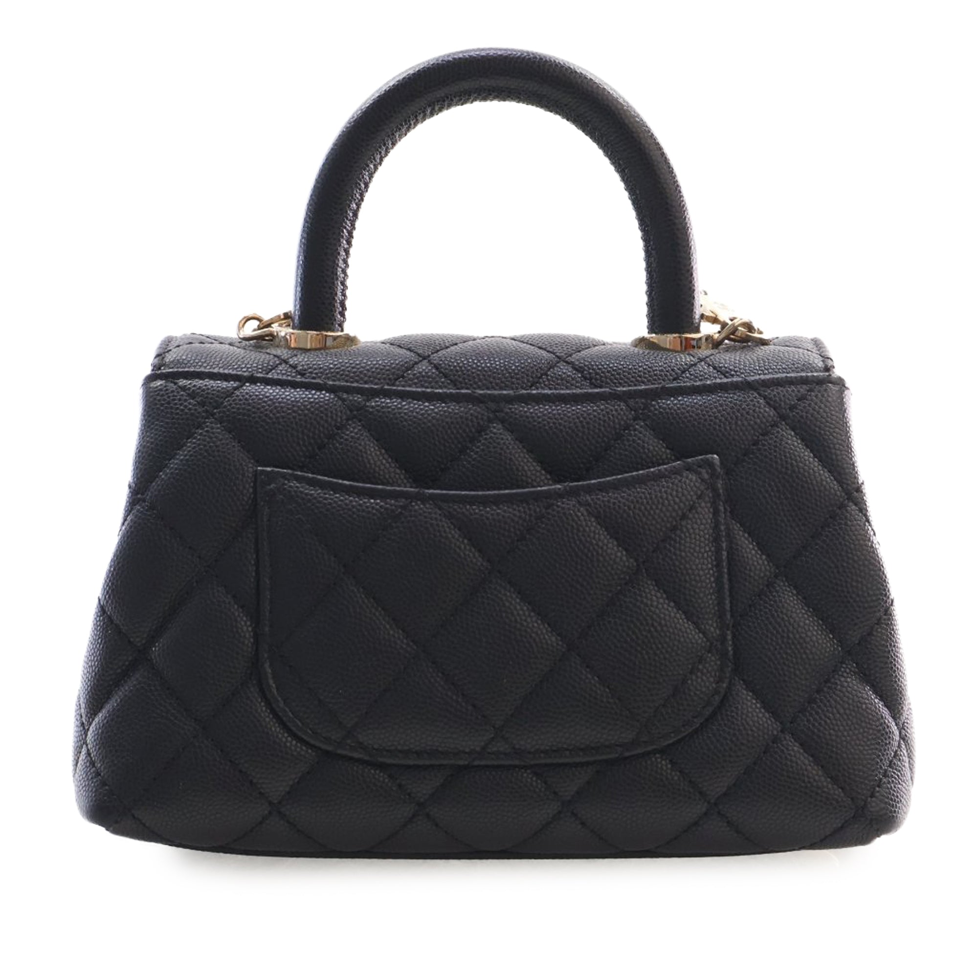 Chanel Extra Mini Quilted Caviar Coco Top Handle Bag - image 4