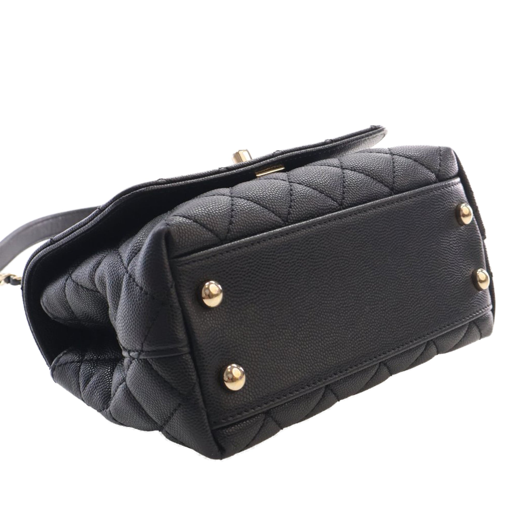 Chanel Extra Mini Quilted Caviar Coco Top Handle Bag - image 7
