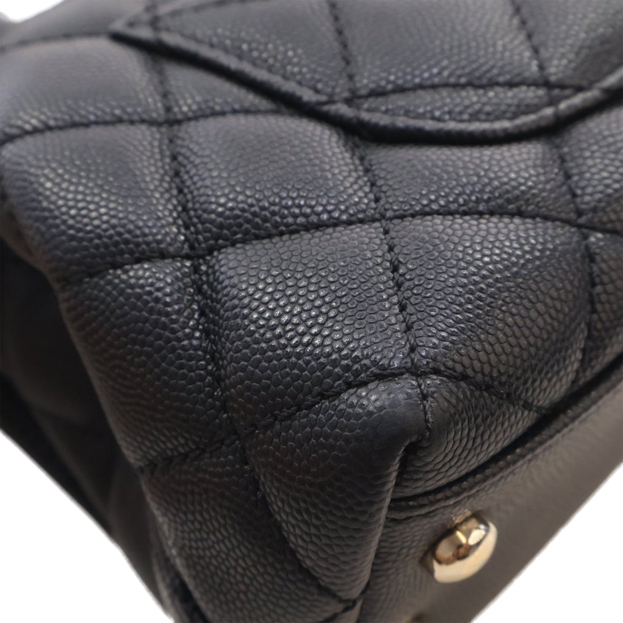 Chanel Extra Mini Quilted Caviar Coco Top Handle Bag - image 9