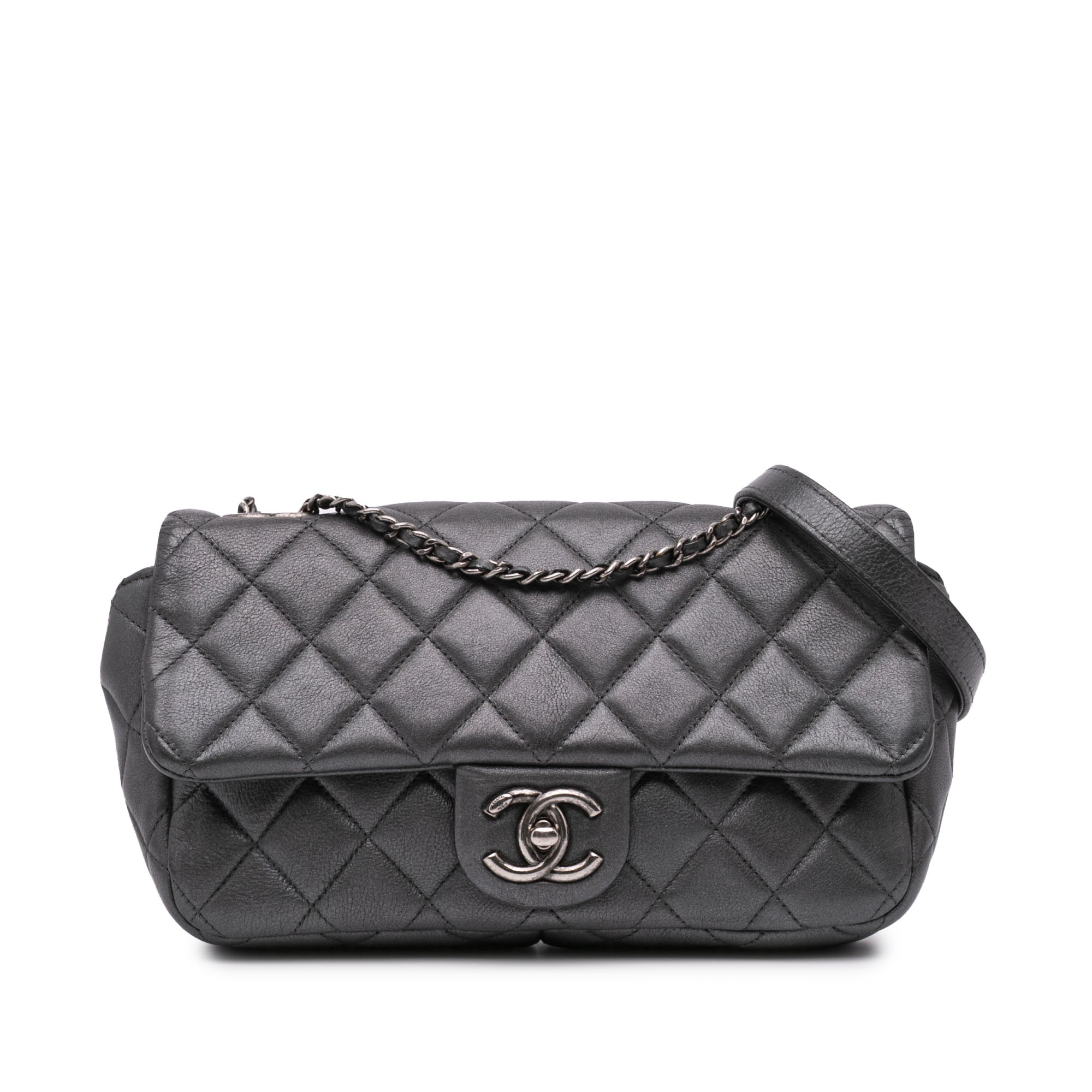 Chanel Small Iridescent Calfskin CC Eyelet Flap - image 1