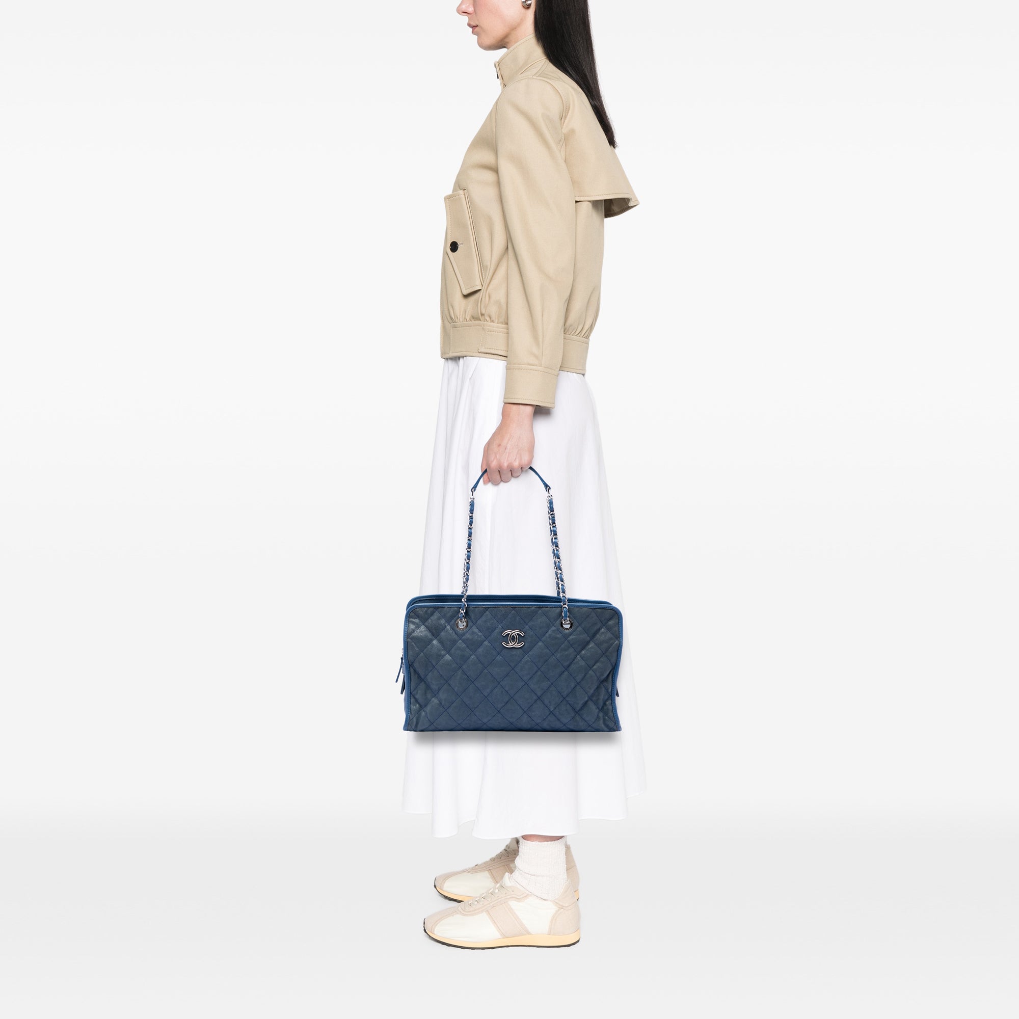 Chanel Quilted Caviar French Riviera Tote - image 6