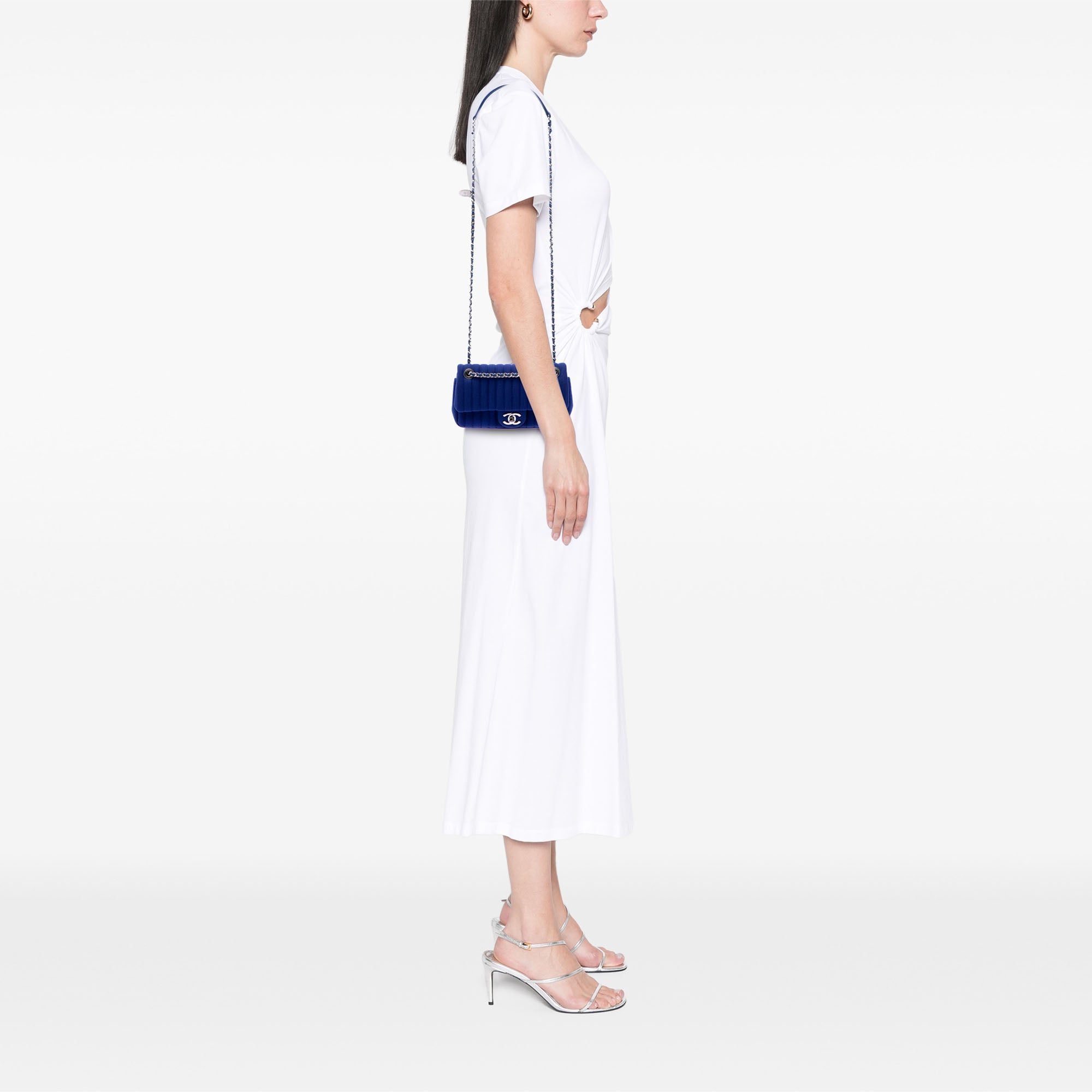 Chanel Mini Vertical Quilted Jersey Single Flap - image 6