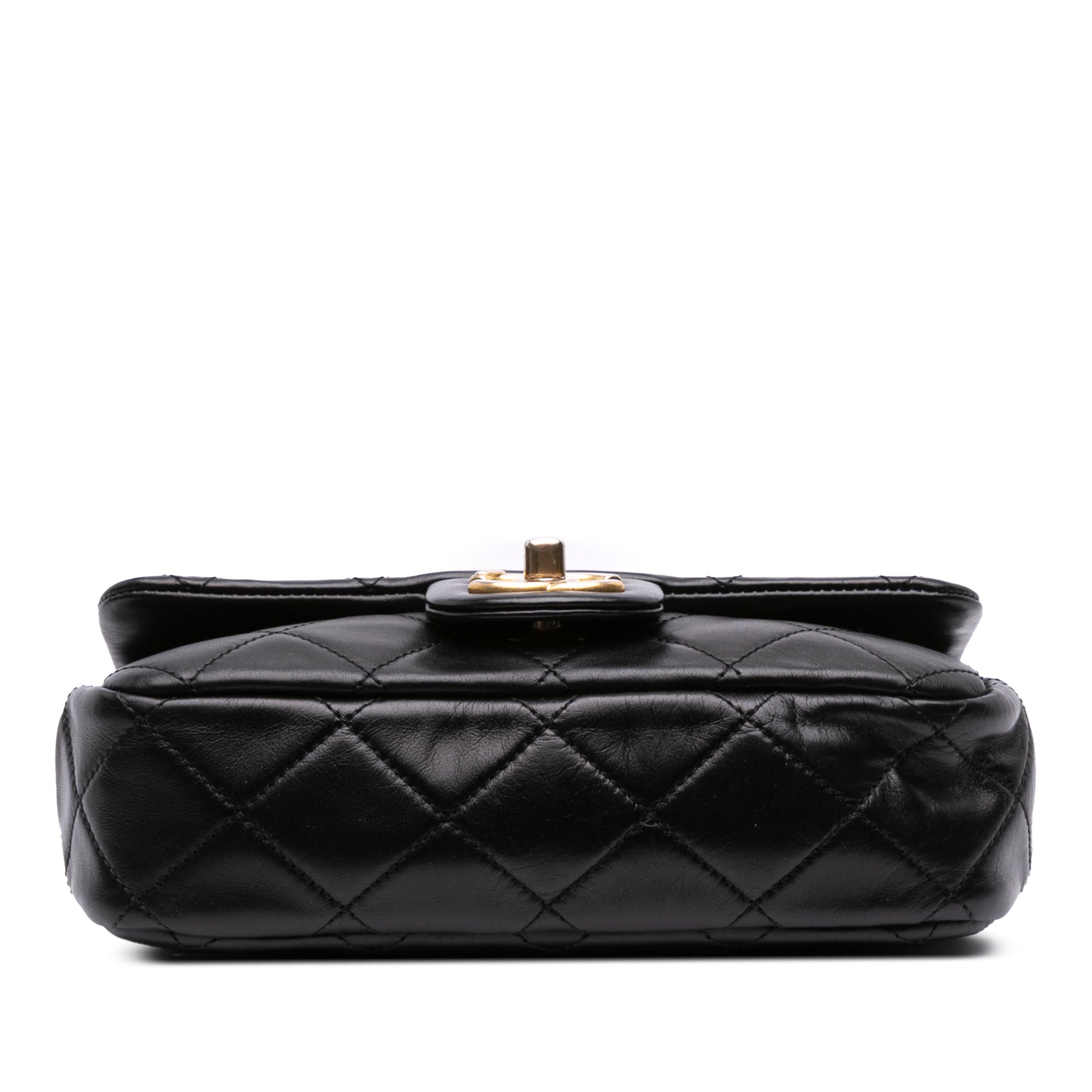 Chanel Mini Quilted Calfskin Crystal Pearls Chain Flap - image 3