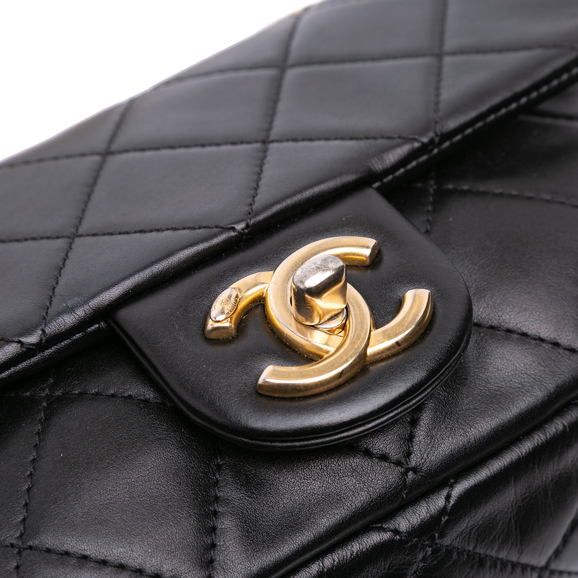 Chanel Mini Quilted Calfskin Crystal Pearls Chain Flap - image 7