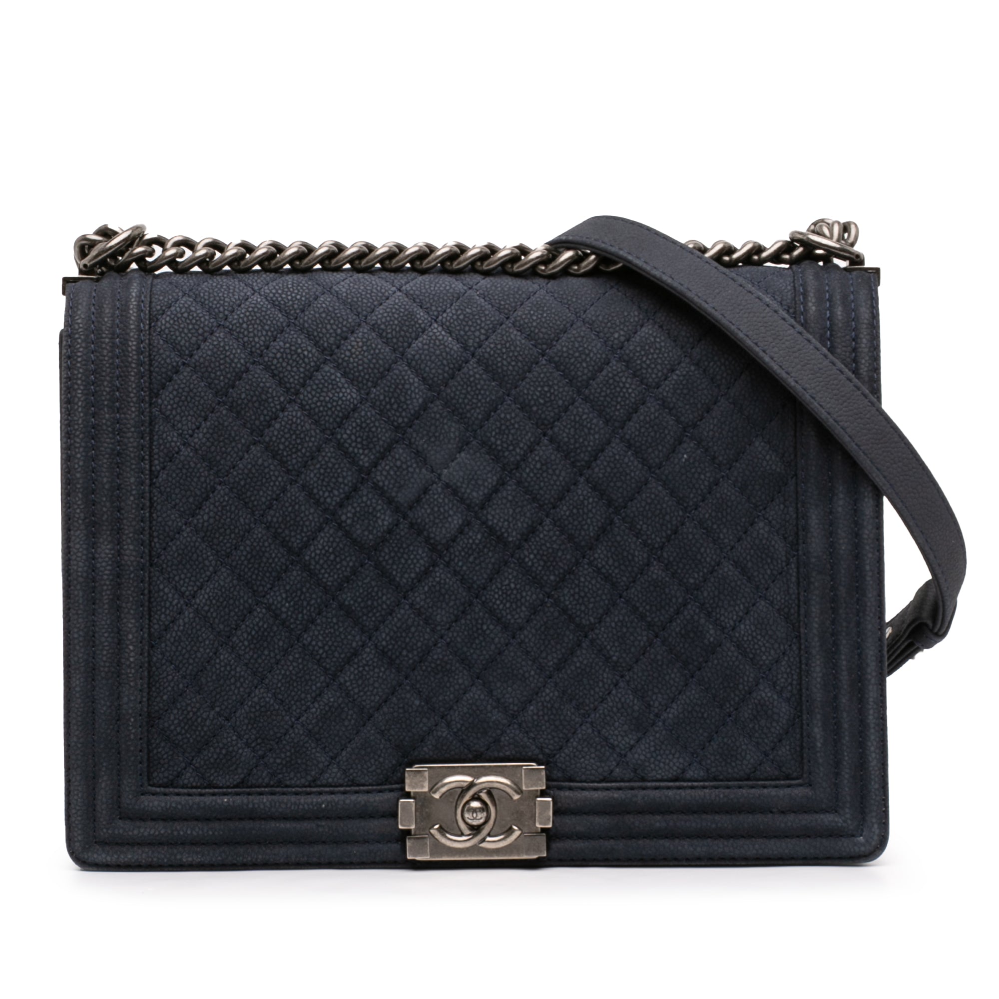 Chanel Large Iridescent Quilted Caviar Boy Flap - image 1
