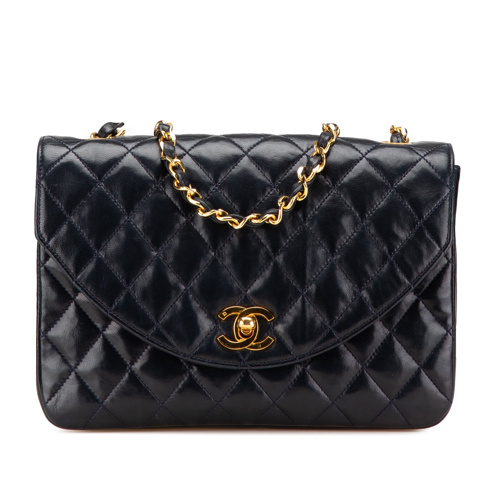 Chanel CC Quilted Lambskin Round Flap - image 1