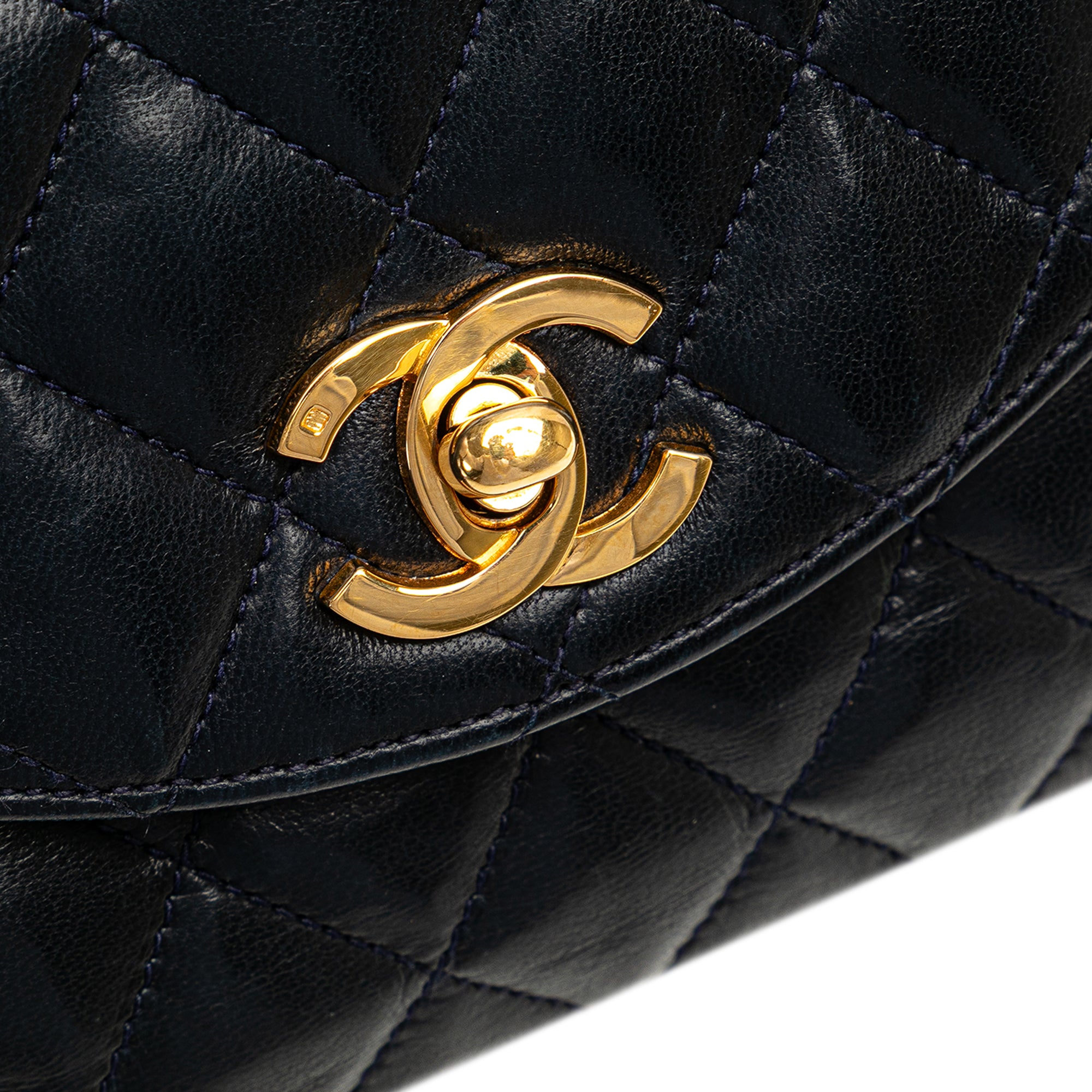 Chanel CC Quilted Lambskin Round Flap - image 10