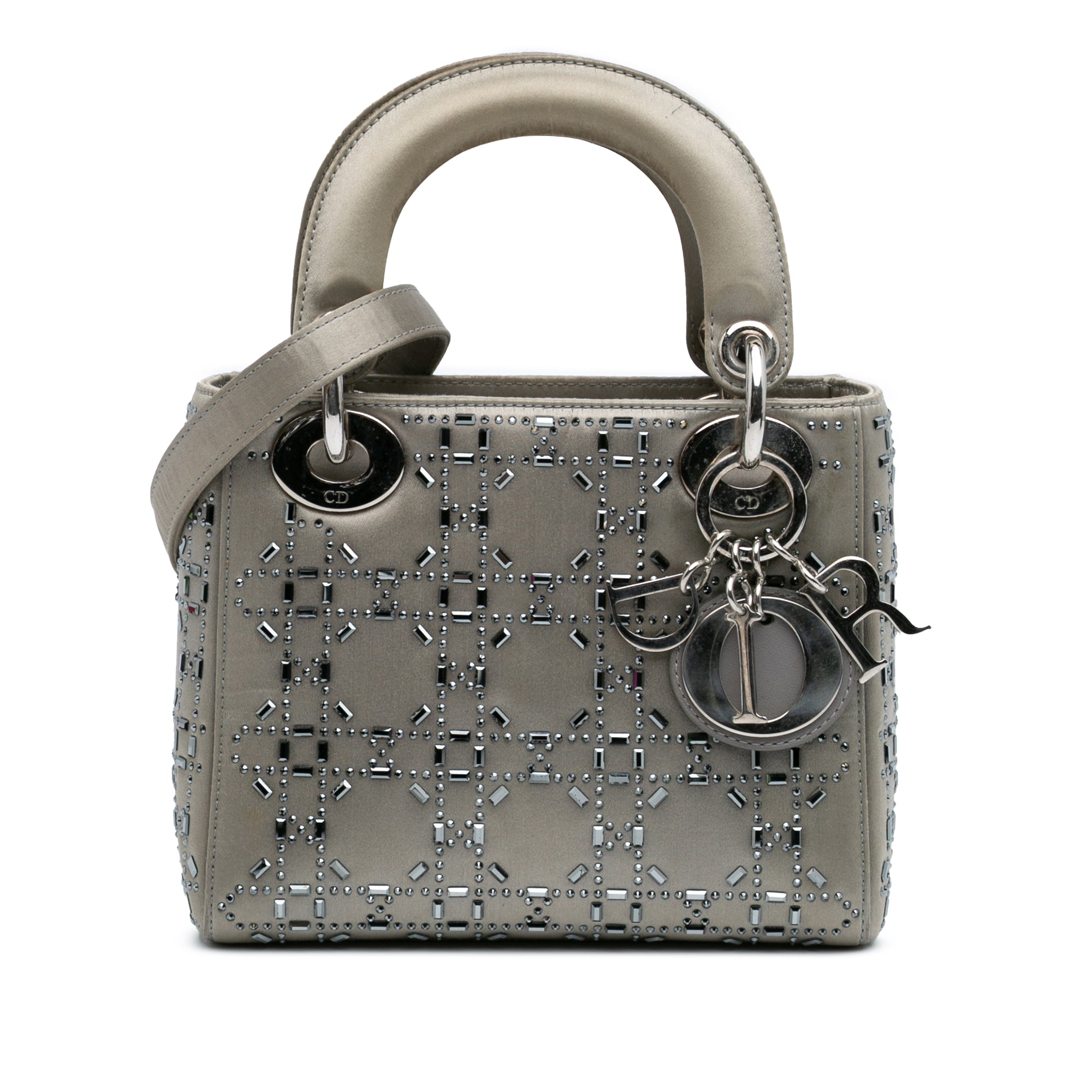 Dior Mini Satin Cannage Crystal Embellished Lady Dior - image 1