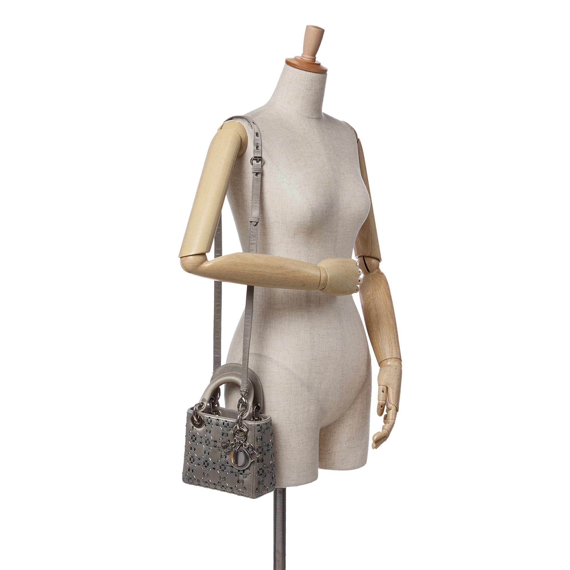 Dior Mini Satin Cannage Crystal Embellished Lady Dior - image 11