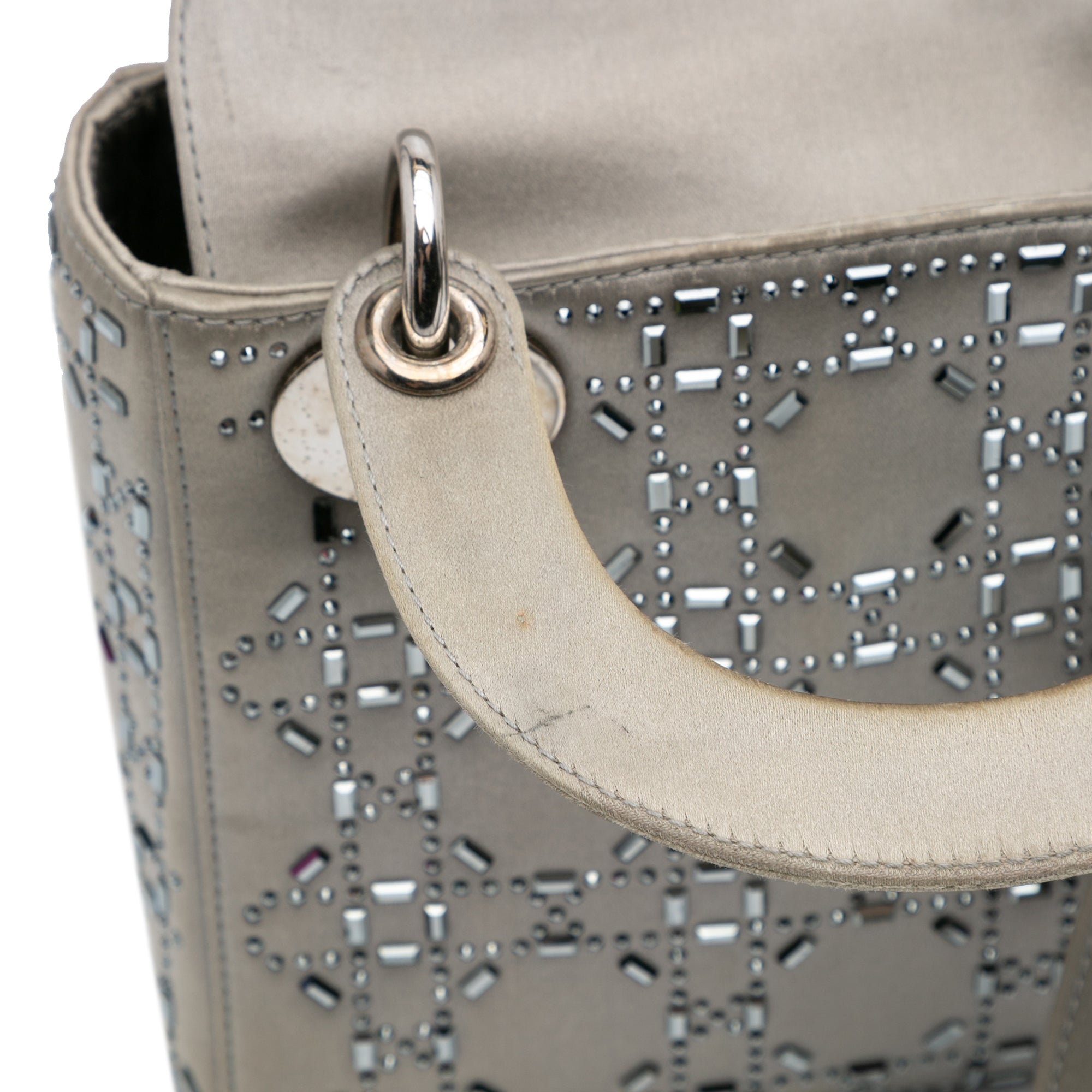 Dior Mini Satin Cannage Crystal Embellished Lady Dior - image 8