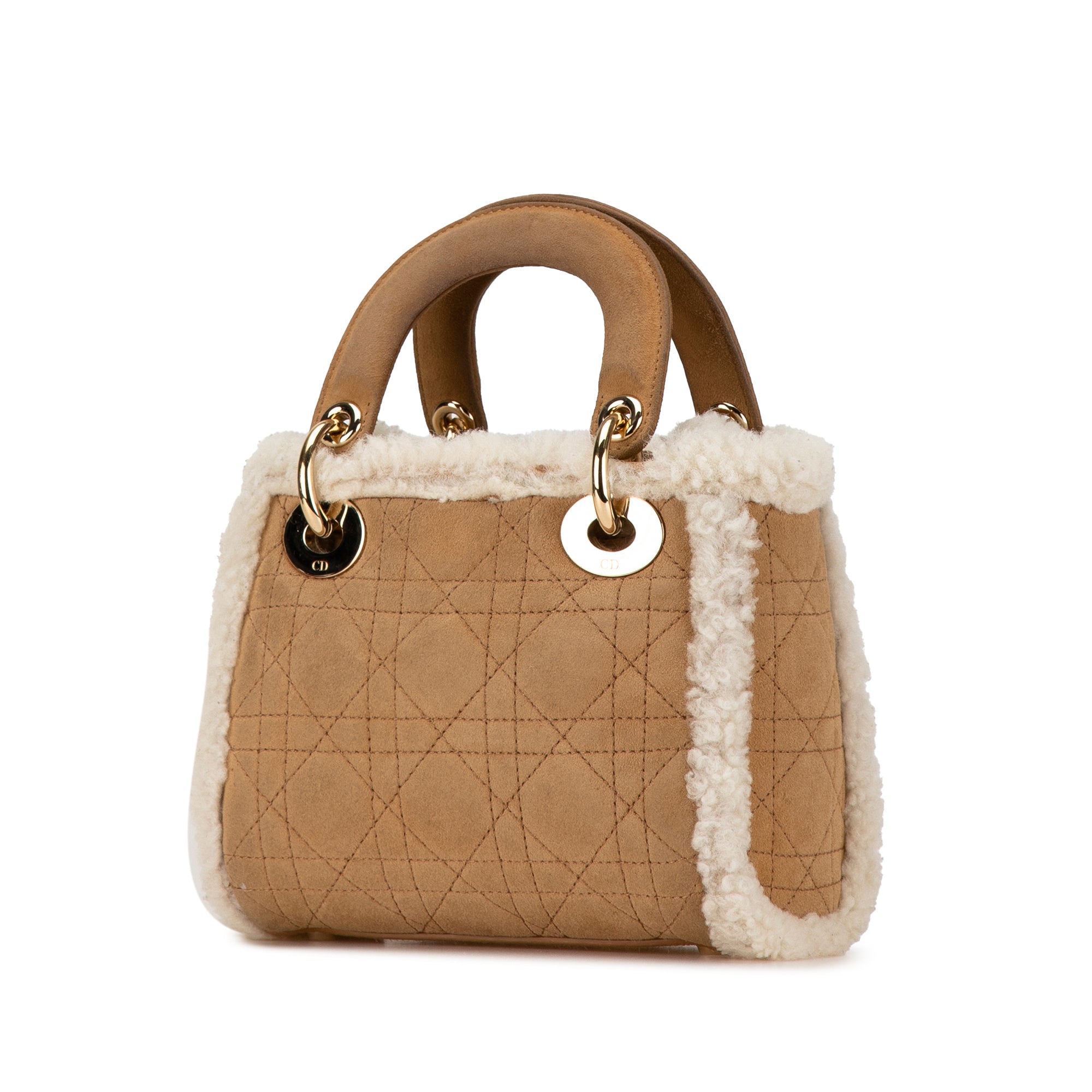 Dior Mini Suede Cannage with Shearling Trim Lady Dior - image 2
