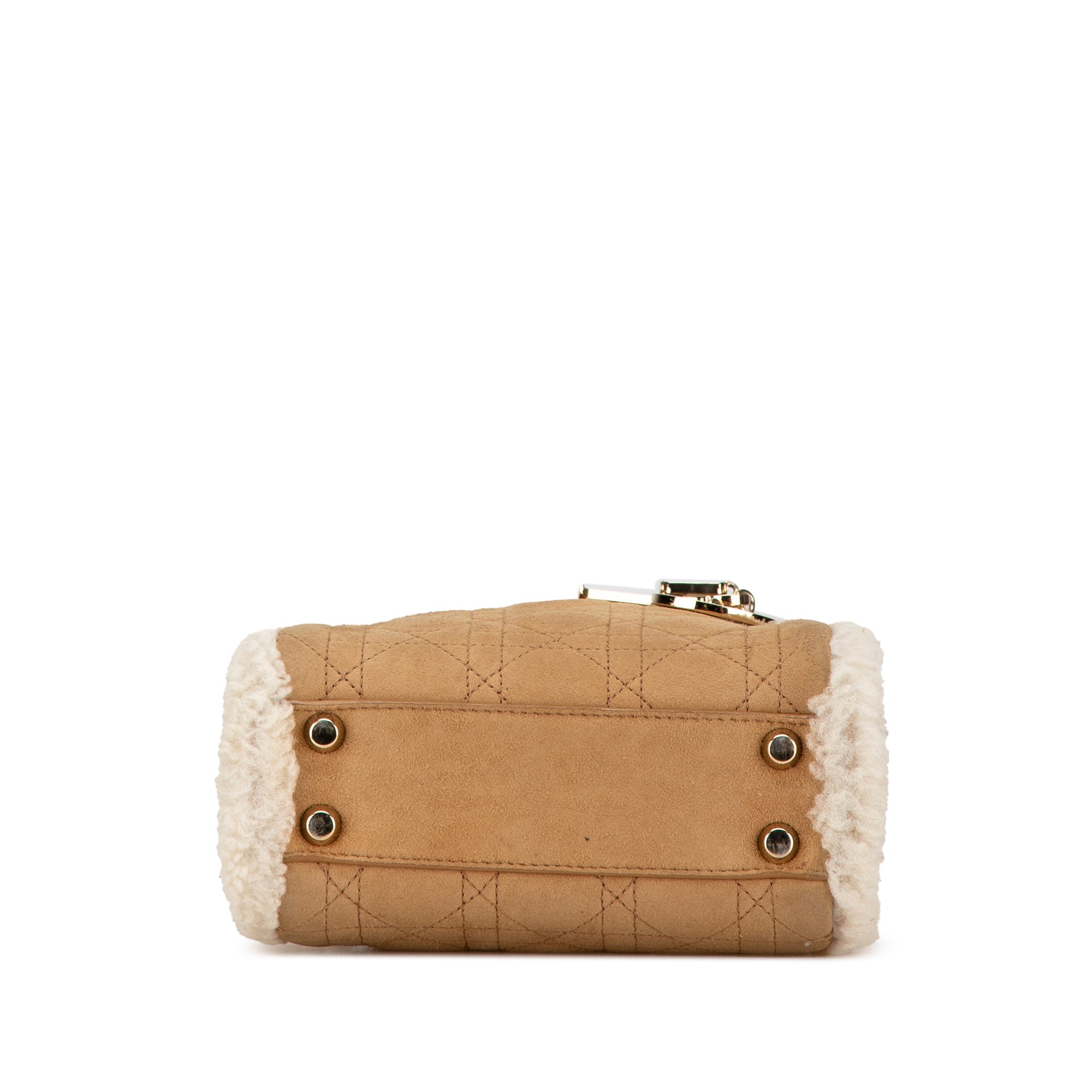 Dior Mini Suede Cannage with Shearling Trim Lady Dior - image 3