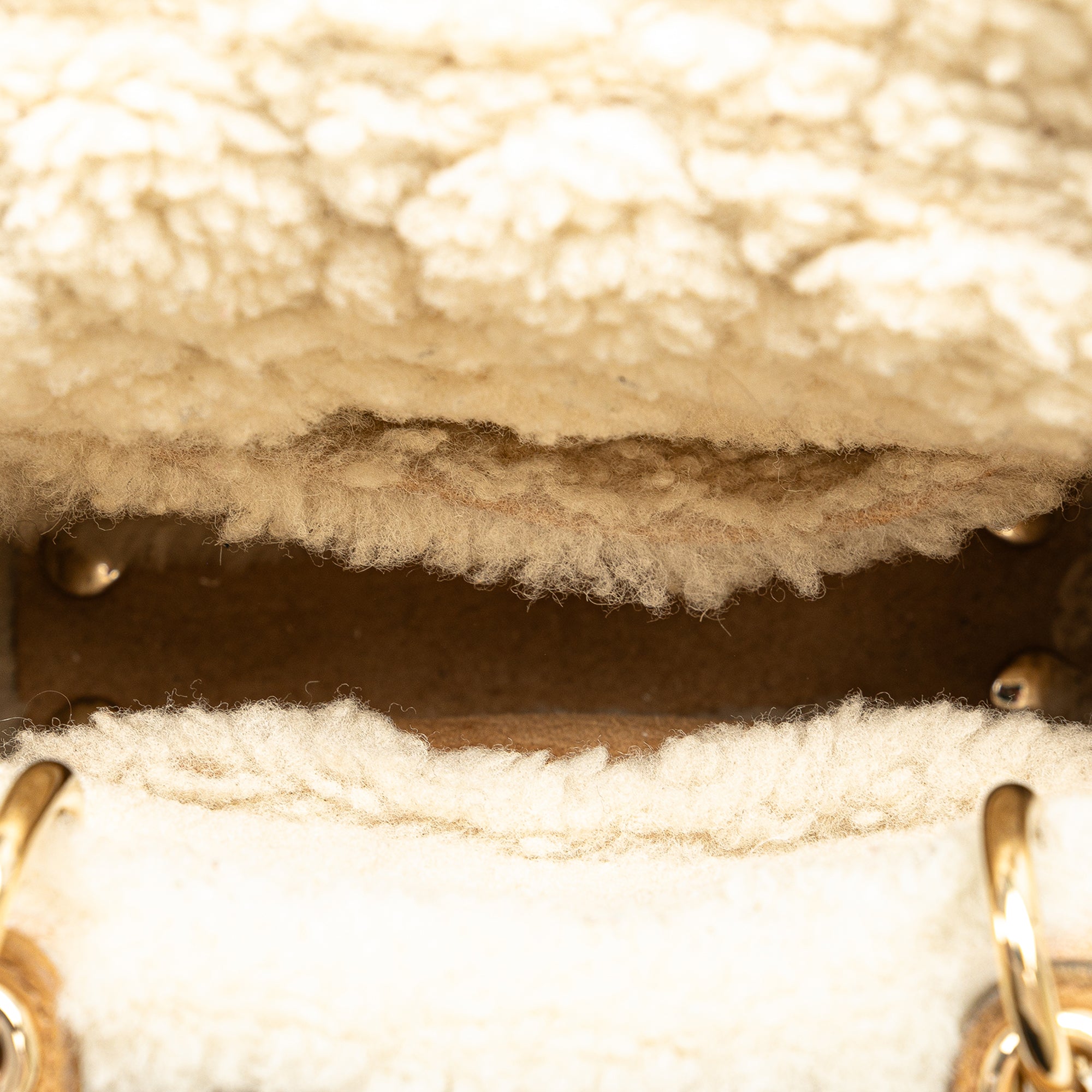 Dior Mini Suede Cannage with Shearling Trim Lady Dior - image 4