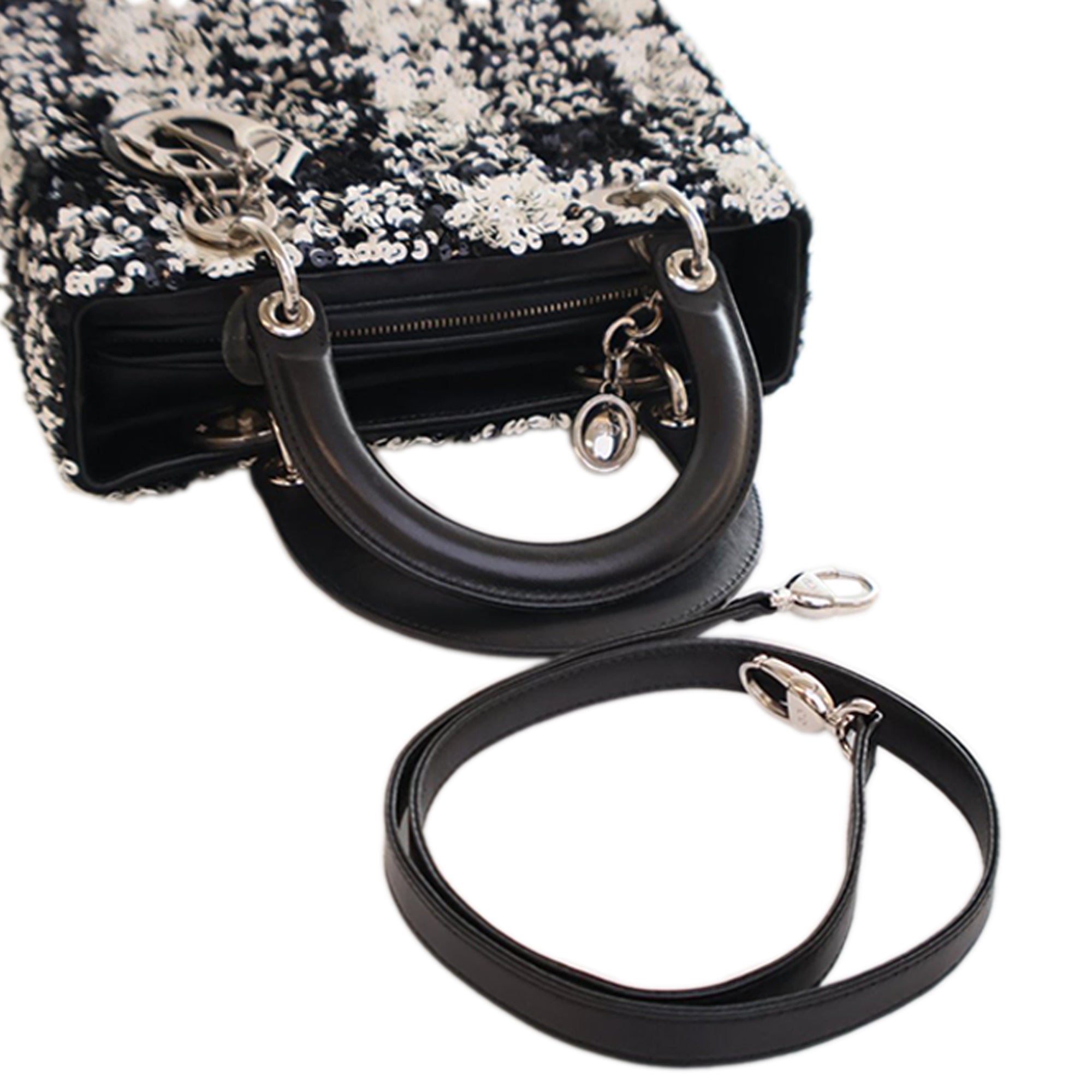 Dior Medium Lambskin Sequin Embellished Lady Dior - image 15
