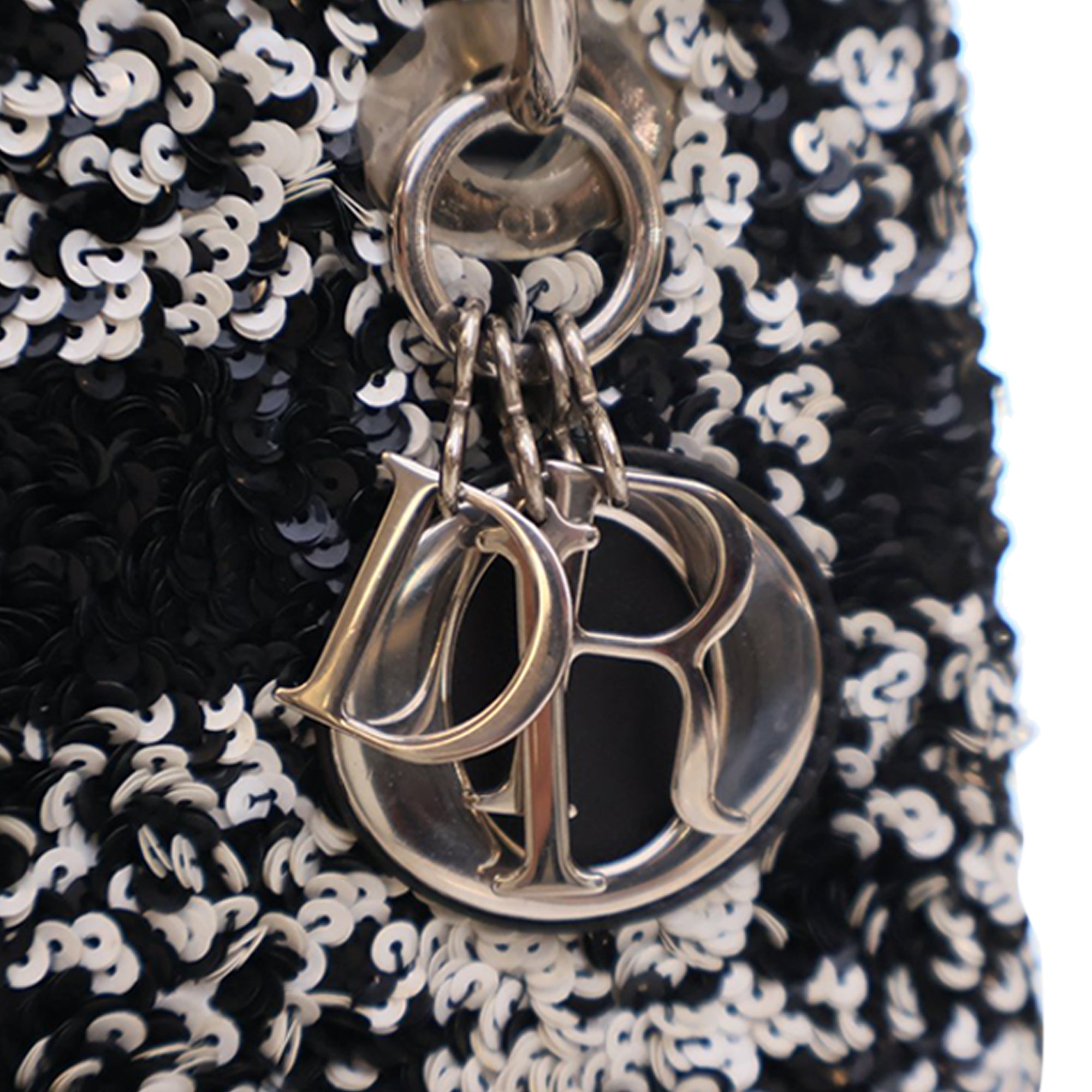 Dior Medium Lambskin Sequin Embellished Lady Dior - image 8