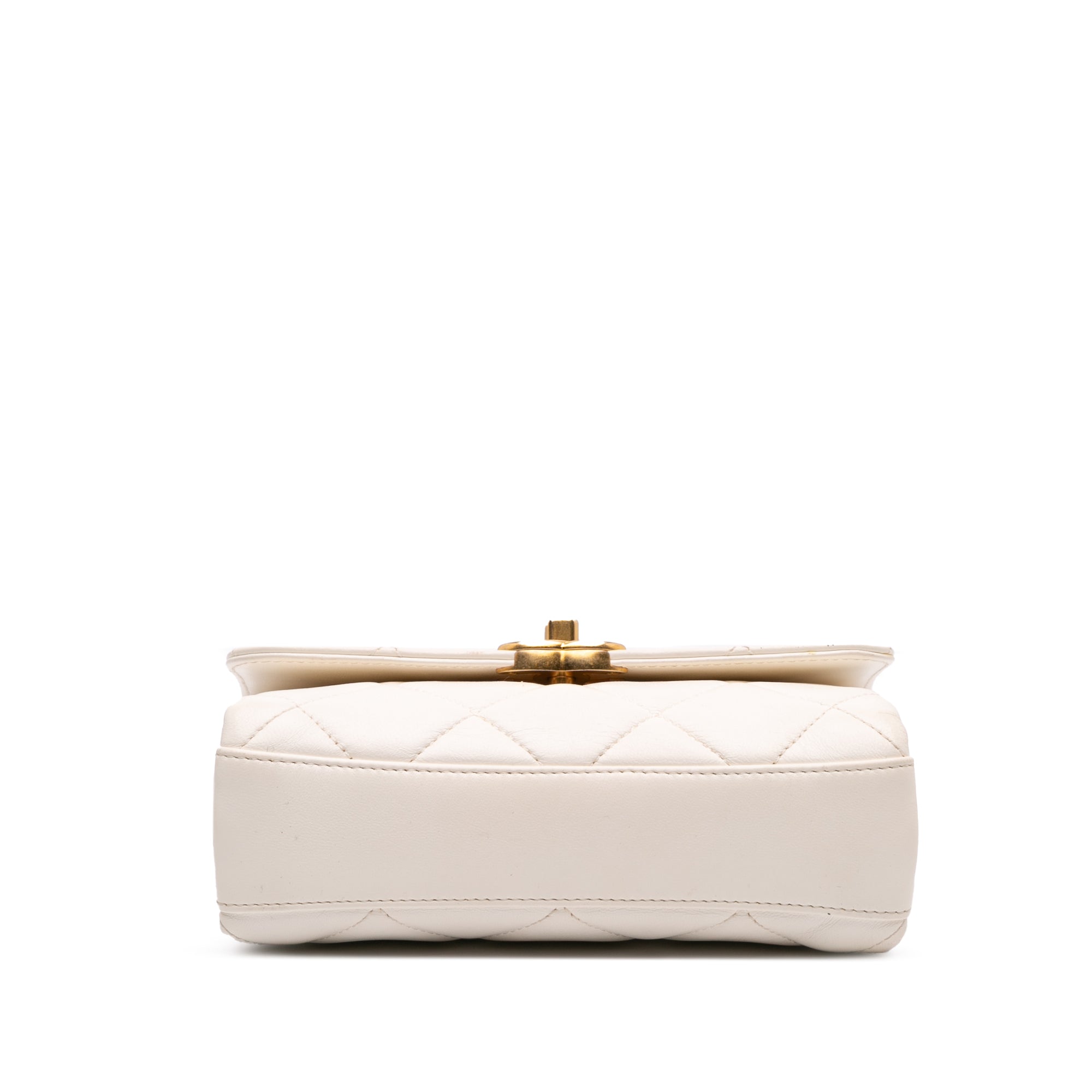 Chanel Mini Quilted Lambskin Crystal Logo Letters Chain Flap - image 3