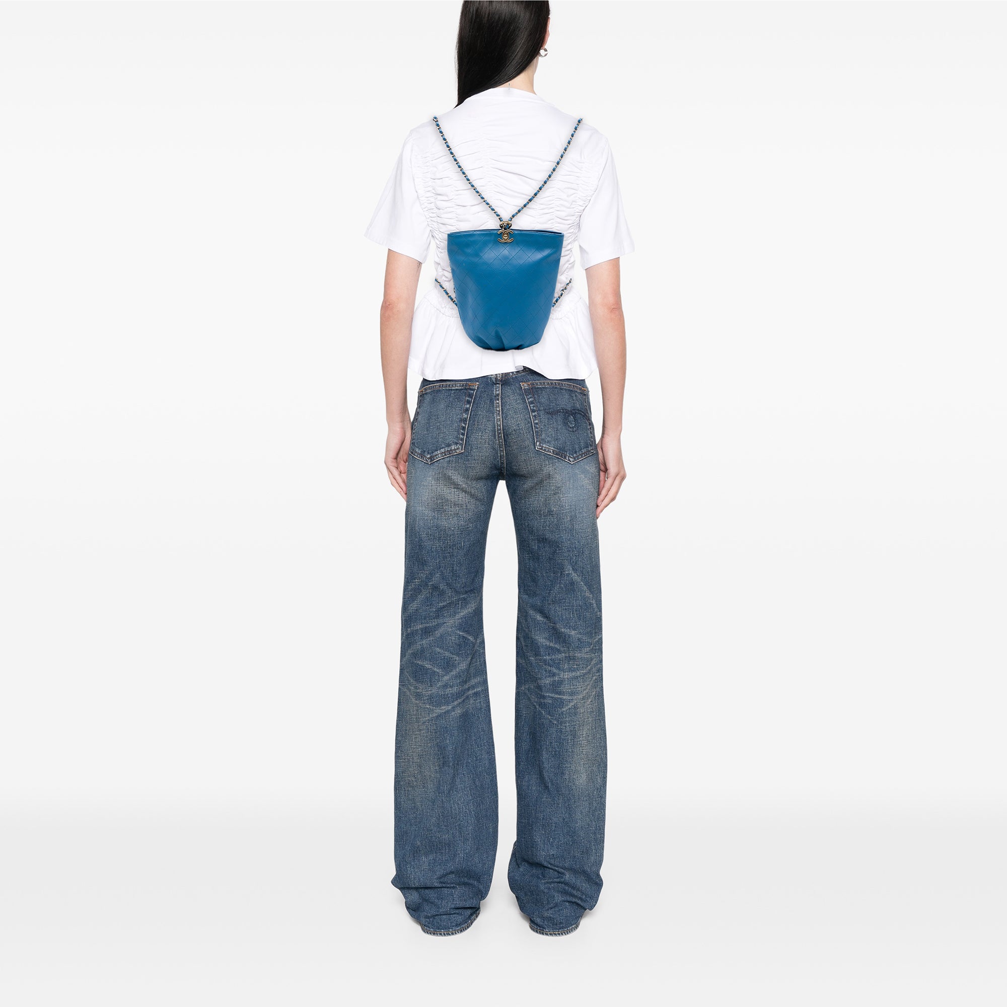 Chanel CC Quilted Calfskin Bucket Backpack - image 6
