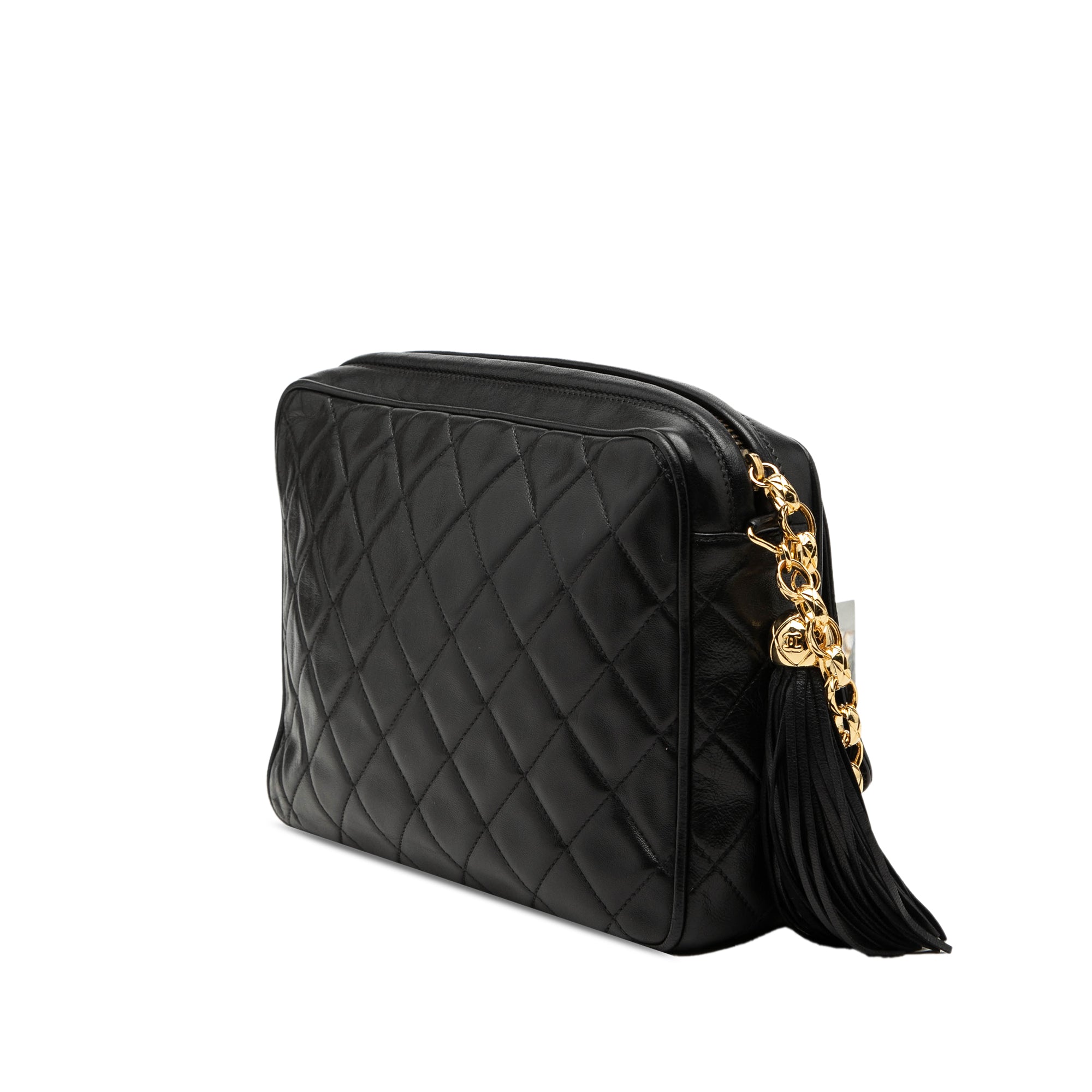 Chanel CC Quilted Lambskin Tassel Camera Bag - image 2