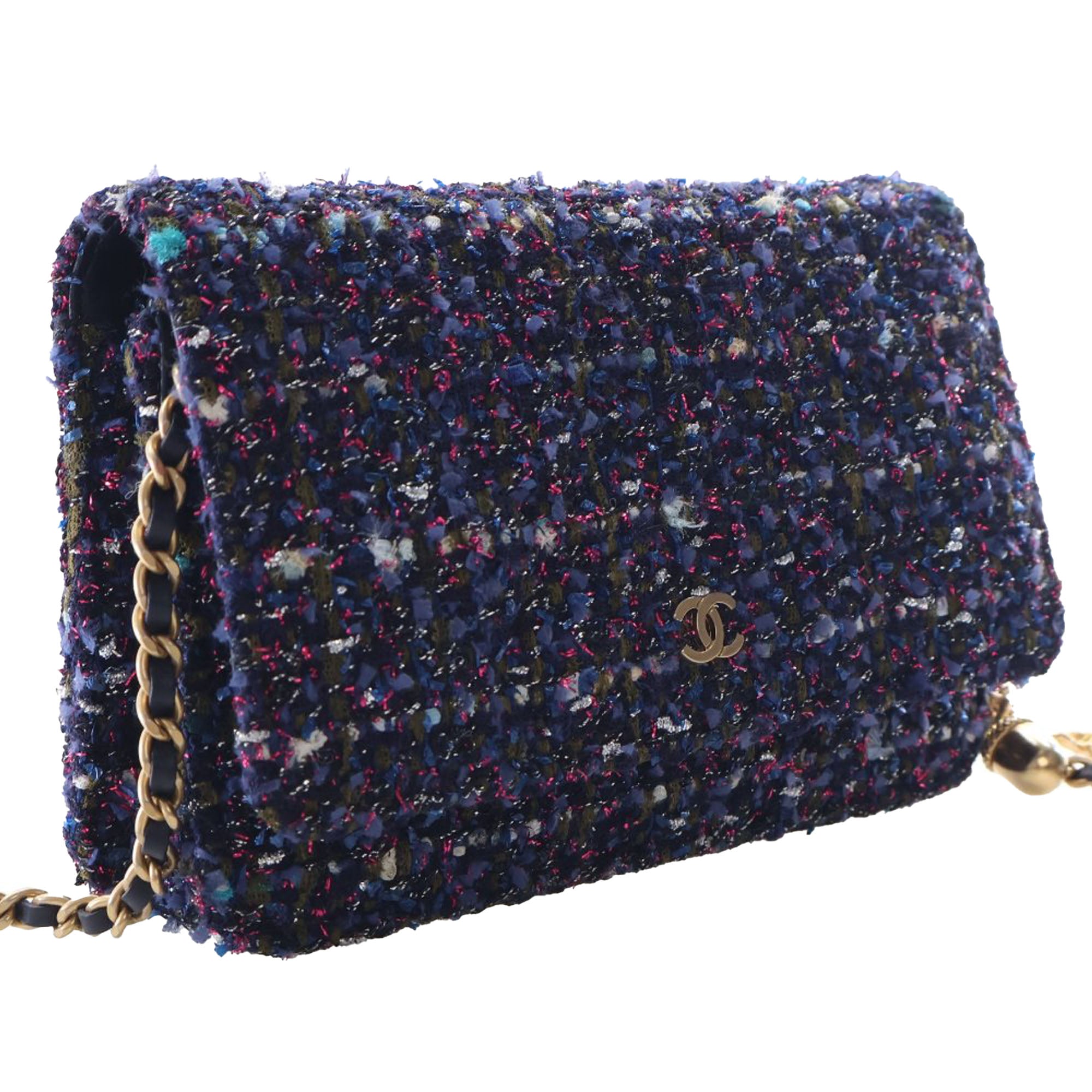 Chanel CC Tweed Charms Wallet On Chain - image 11
