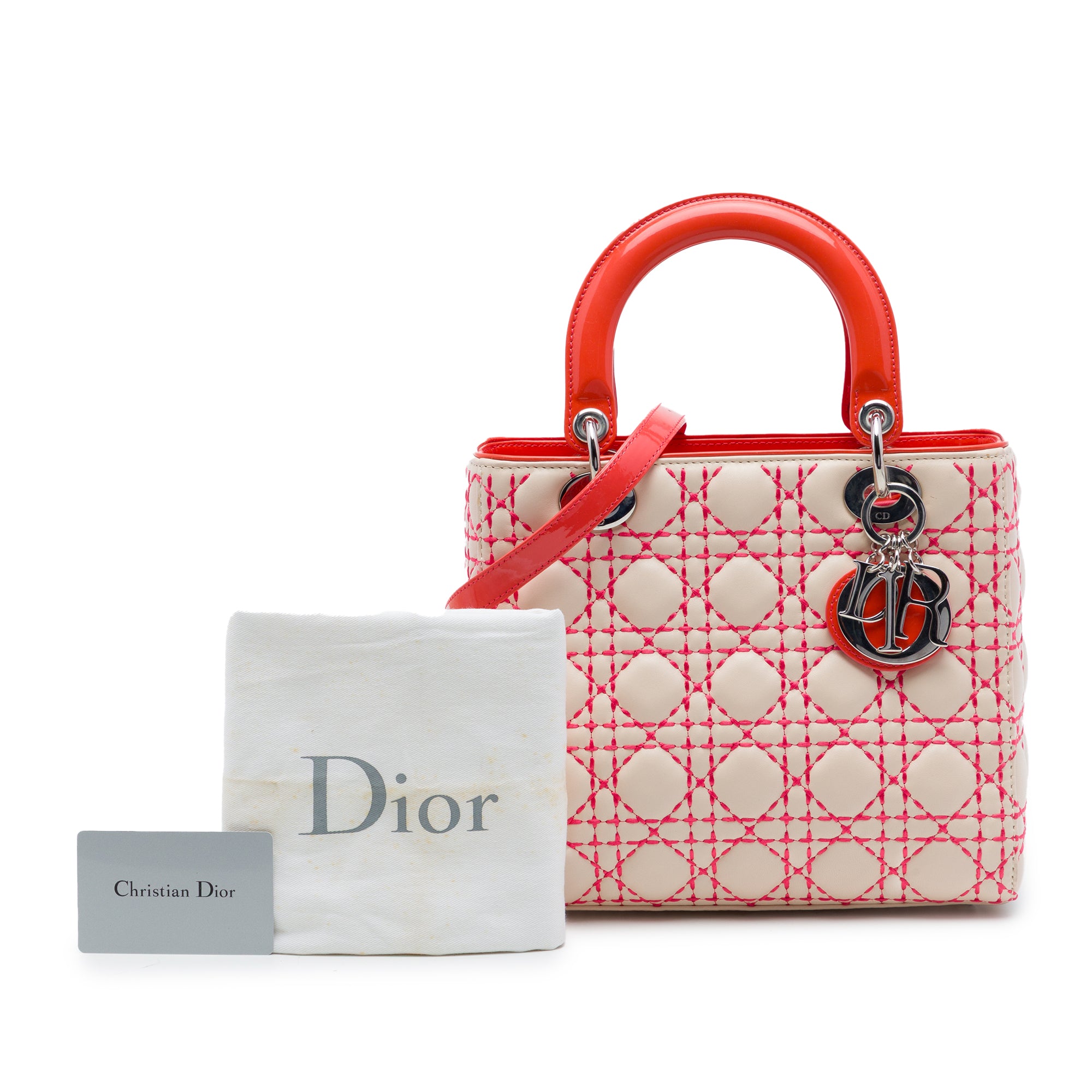 Dior Medium Lambskin Cannage Stitched Lady Dior - image 7