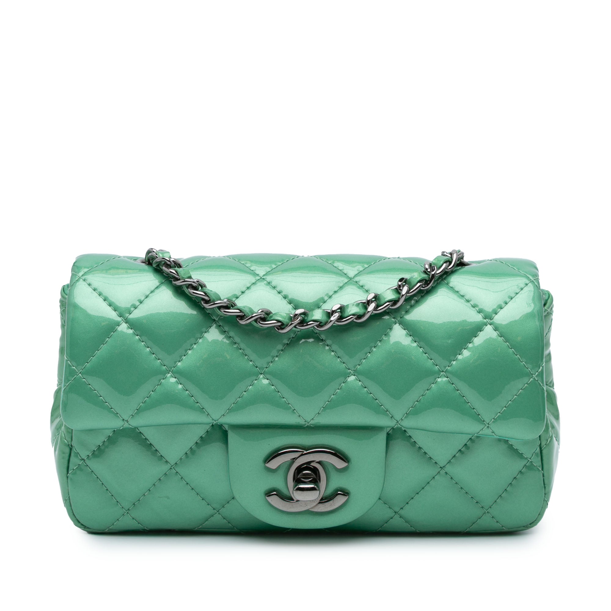 Chanel Extra Mini Rectangular Classic Patent Single Flap - image 1