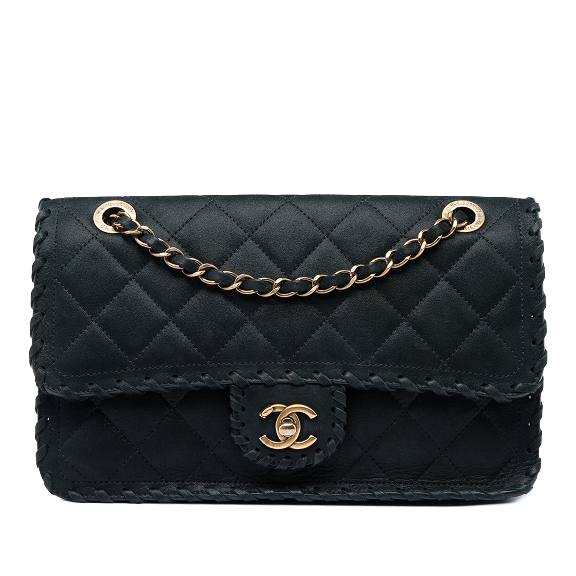 Chanel Medium Quilted Iridescent Calfskin Happy Stitch Flap - image 1
