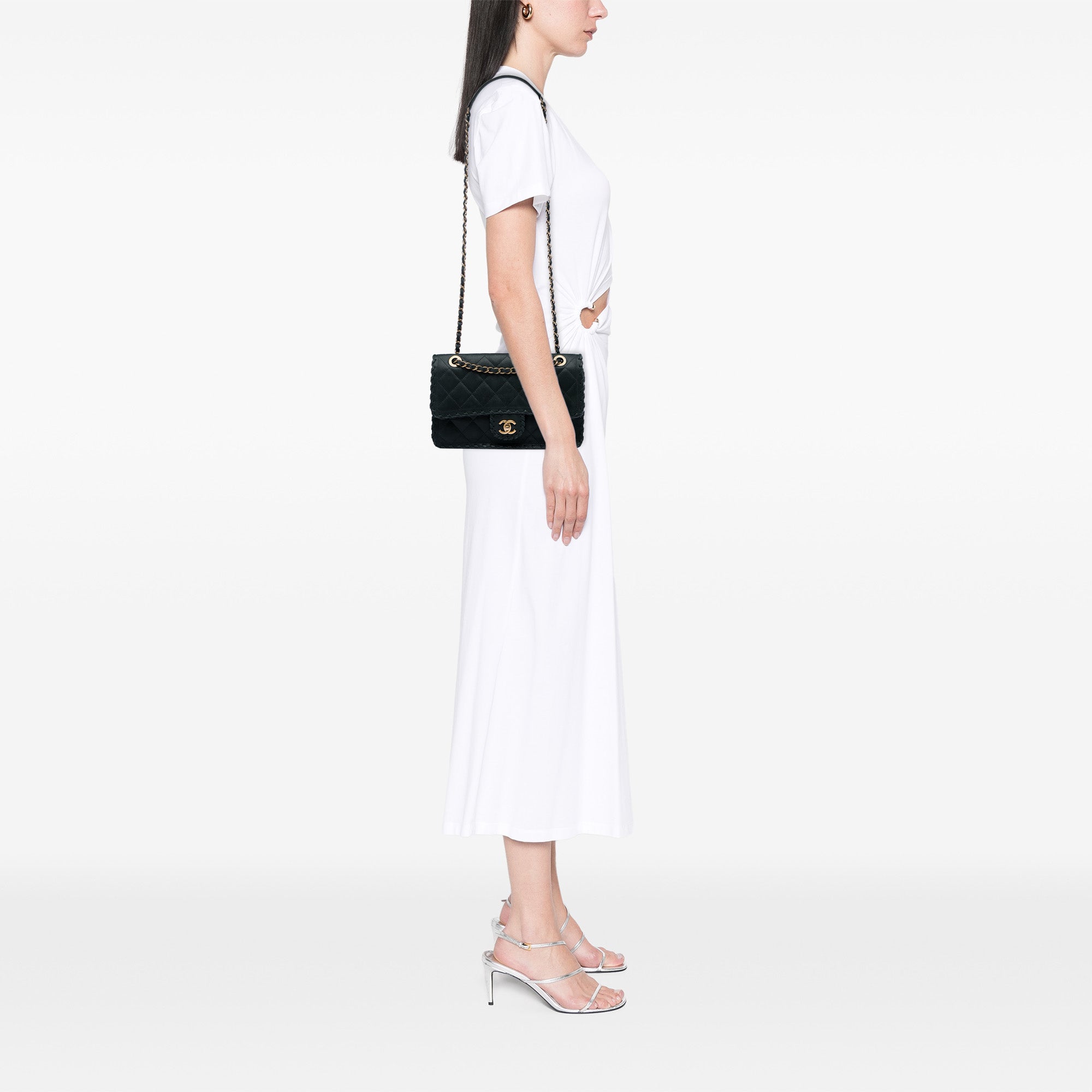 Chanel Medium Quilted Iridescent Calfskin Happy Stitch Flap - image 6