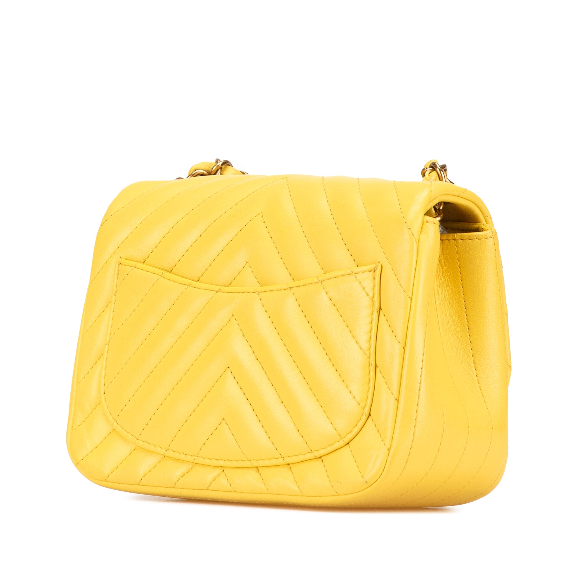Chanel Mini Square Classic Chevron Lambskin Single Flap - image 2