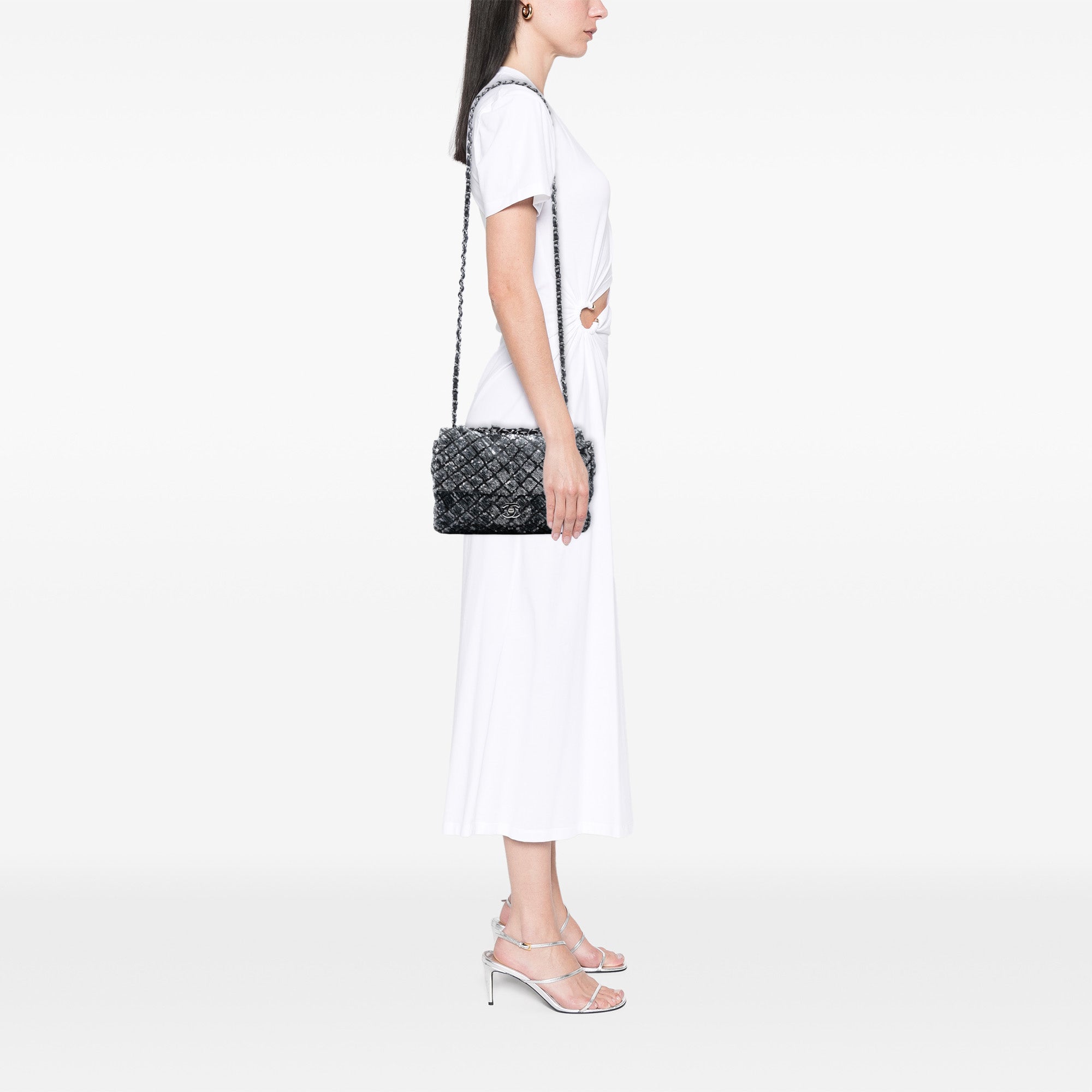 Chanel Medium CC Quilted Lambskin Sequin Single Flap - image 7