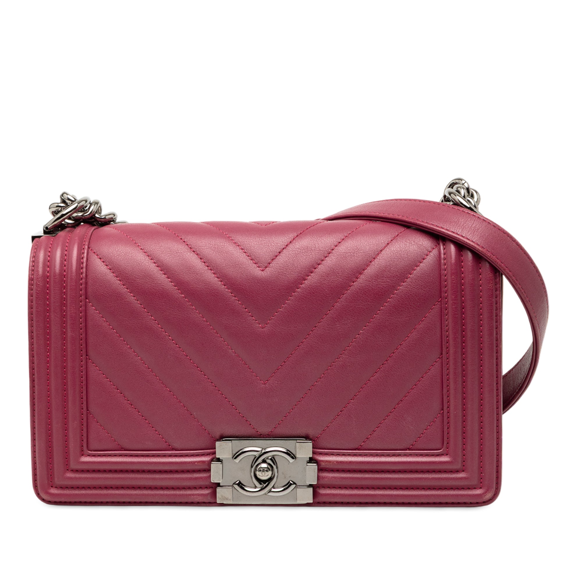Chanel Old Medium Chevron Lambskin Boy Flap - image 1