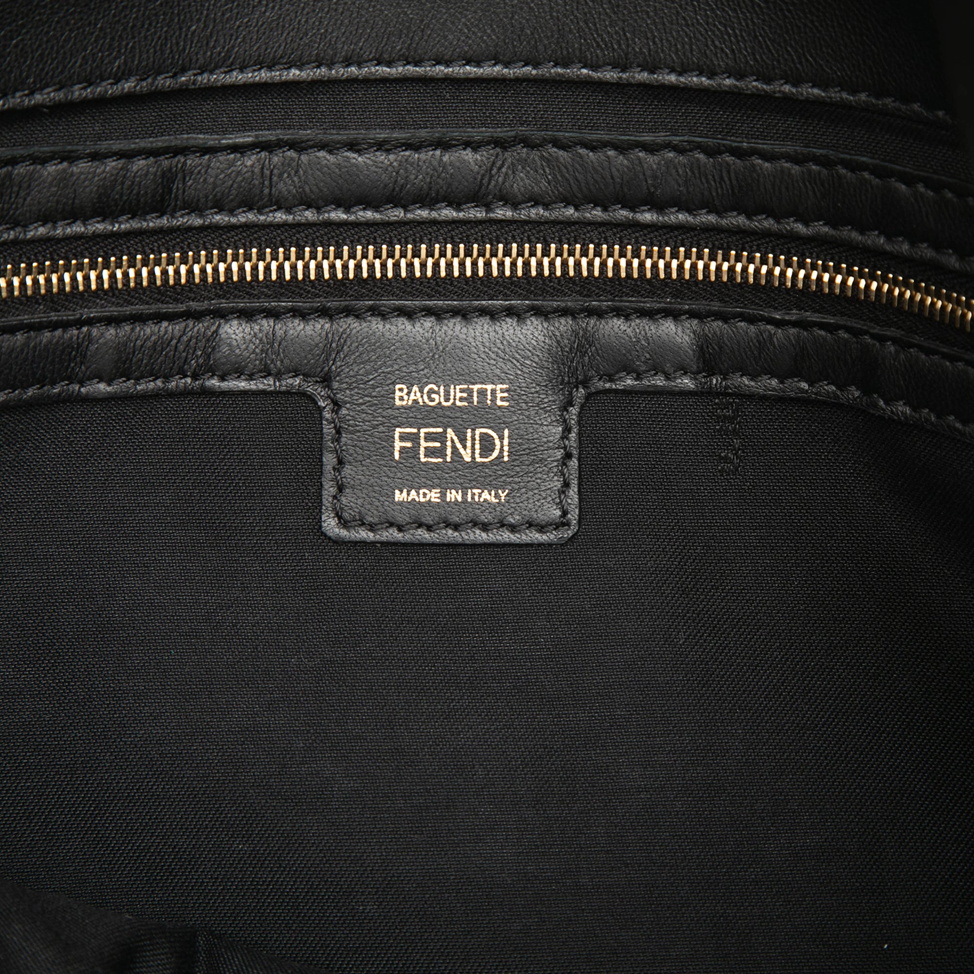Fendi Large Zucca Embossed Leather Baguette Satchel - image 5