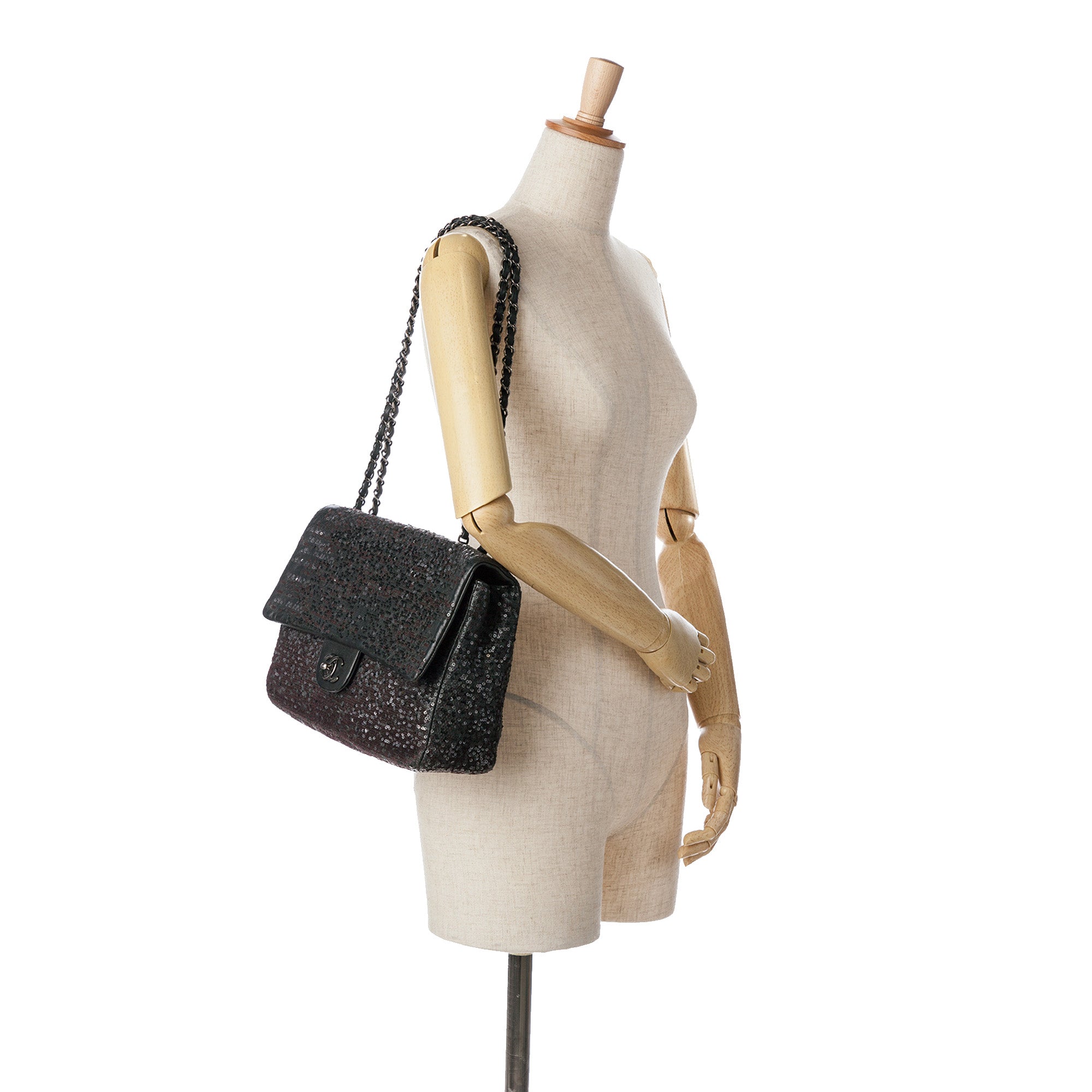 Chanel Jumbo Sequined Lambskin Moonlight On Water Flap - image 10