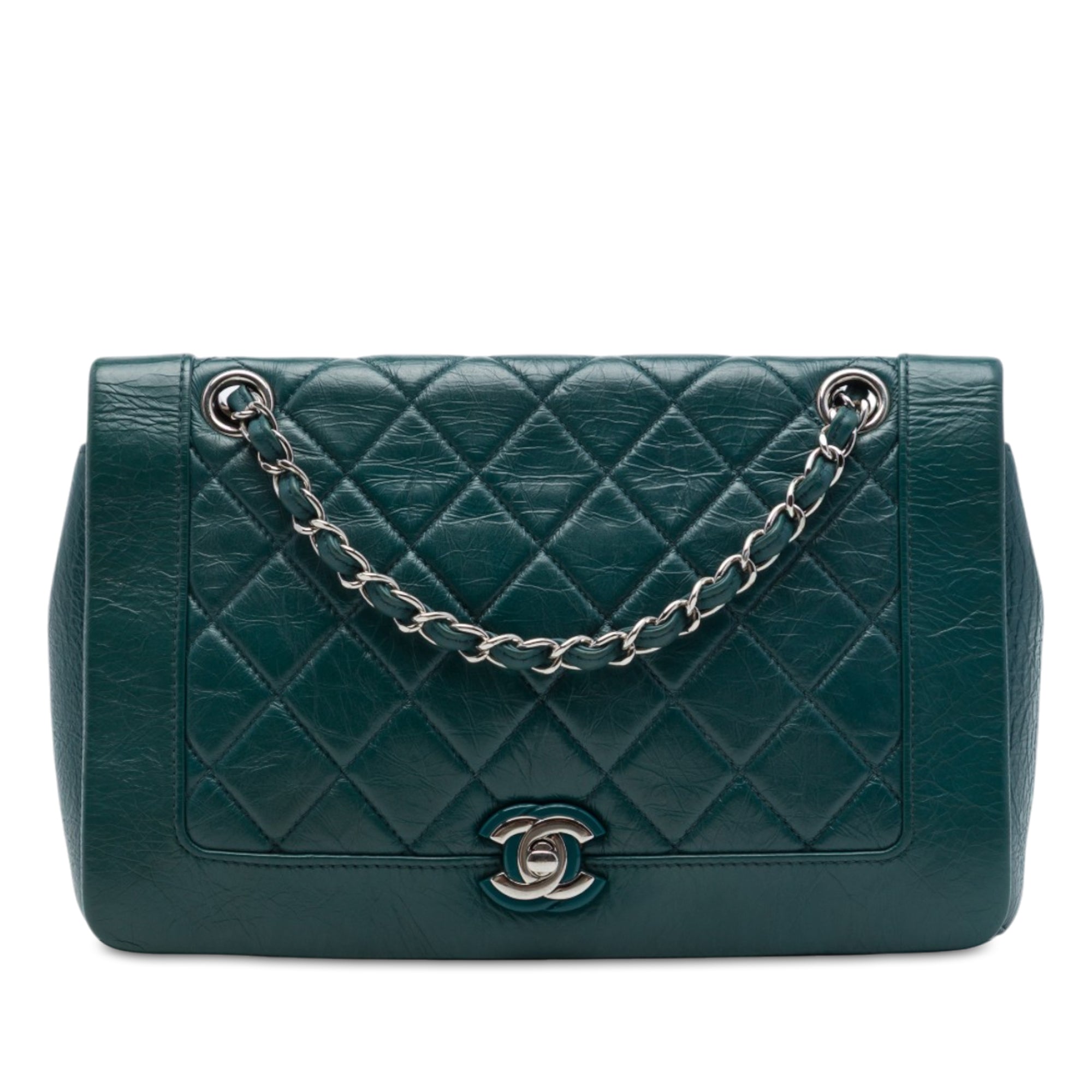 Chanel Medium Quilted Crumpled Calfskin Bi Vintage Full Flap - image 1