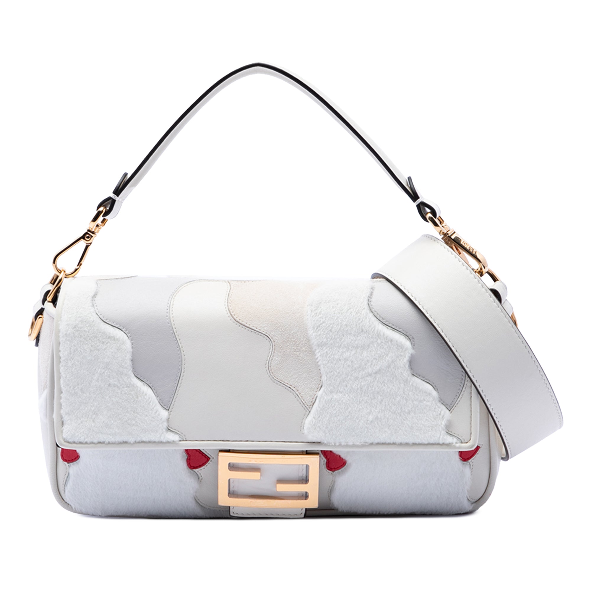 Fendi Nappa and Mink Fur Faces Baguette Satchel - image 1
