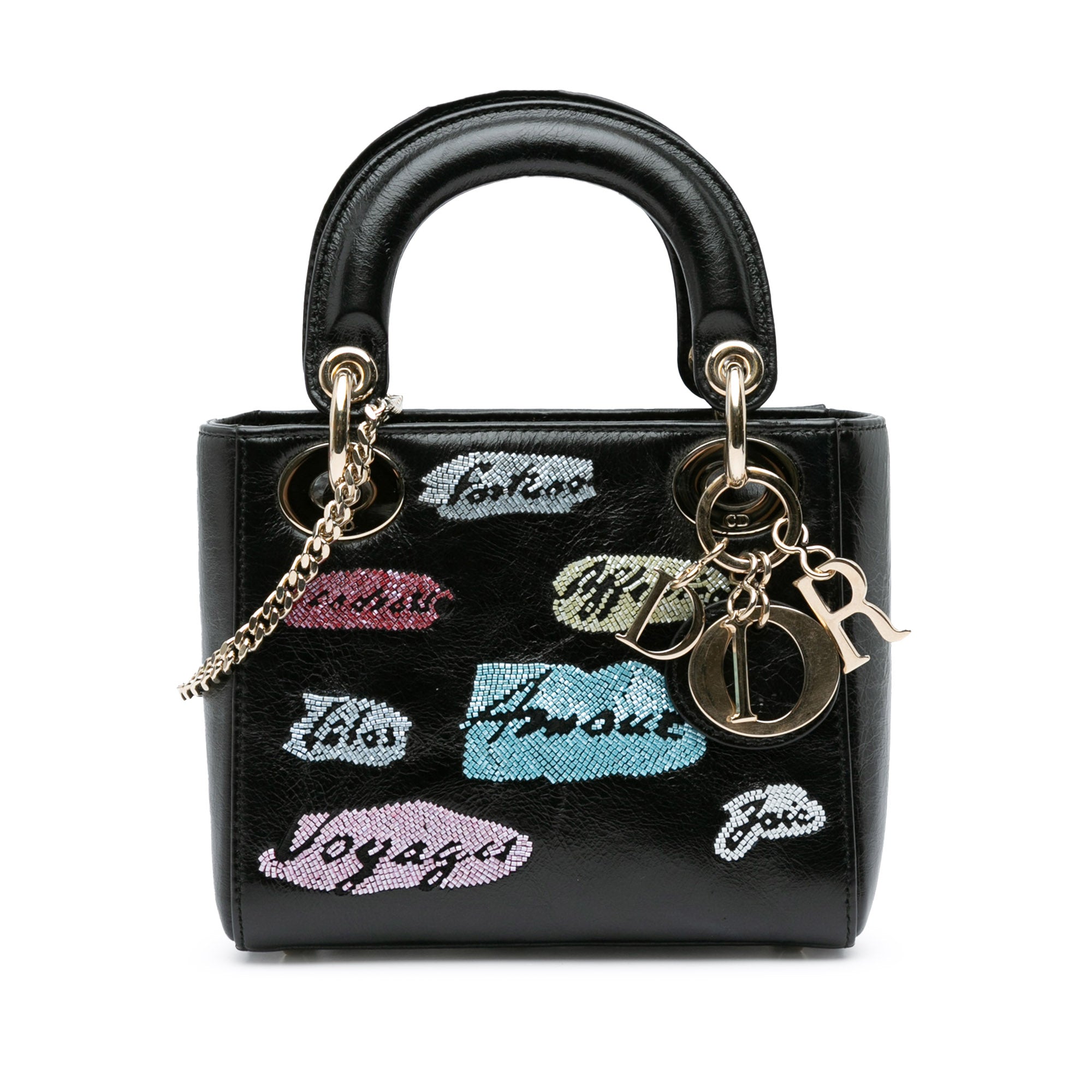 Dior Mini Calfskin Beaded Lady Dior - image 1