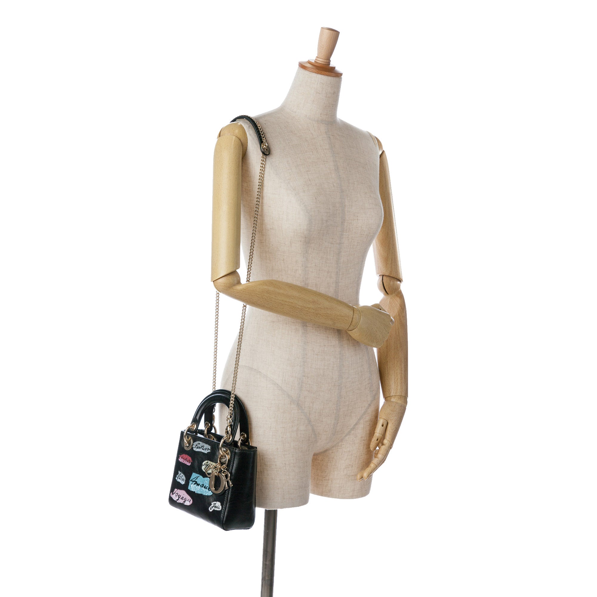 Dior Mini Calfskin Beaded Lady Dior - image 13