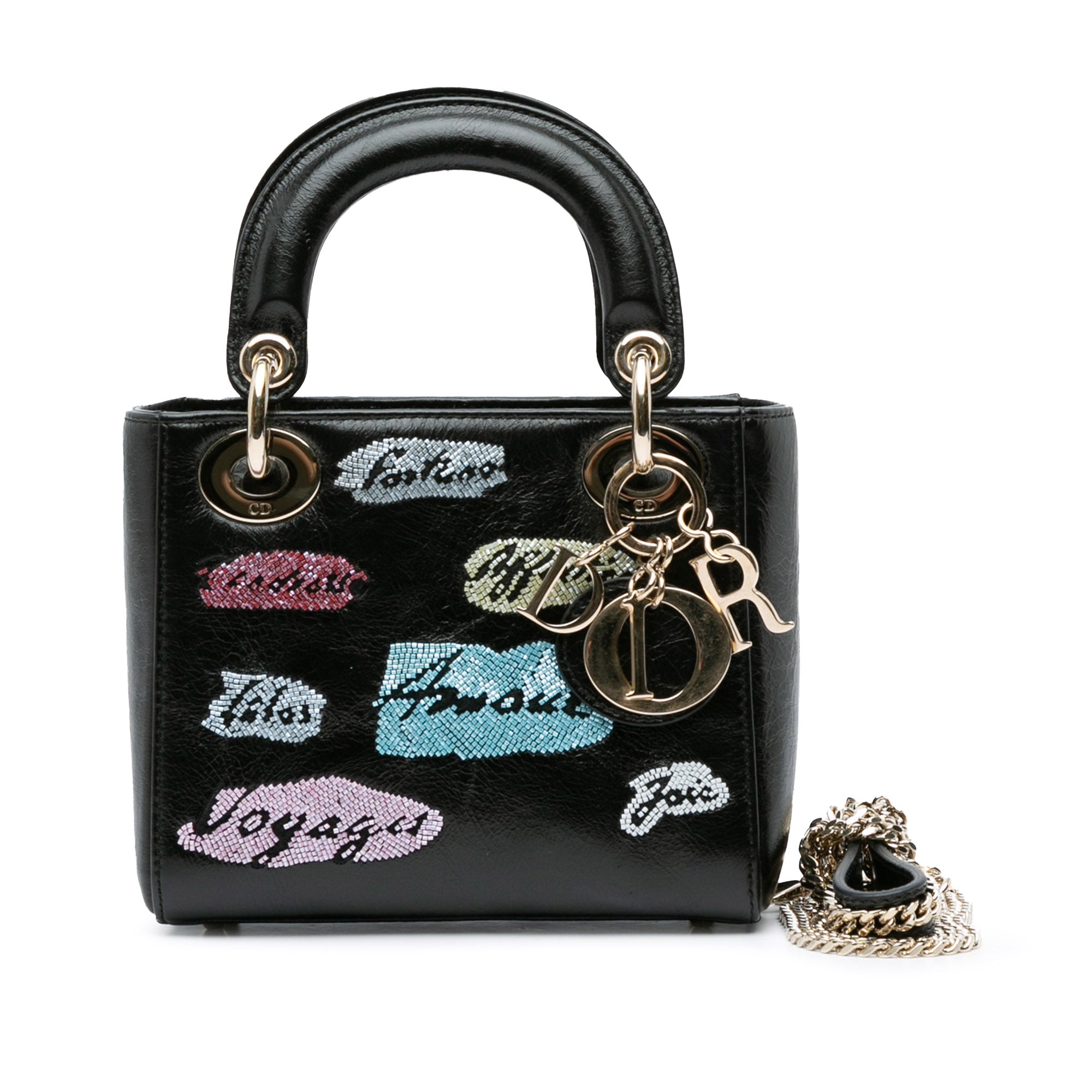 Dior Mini Calfskin Beaded Lady Dior - image 14