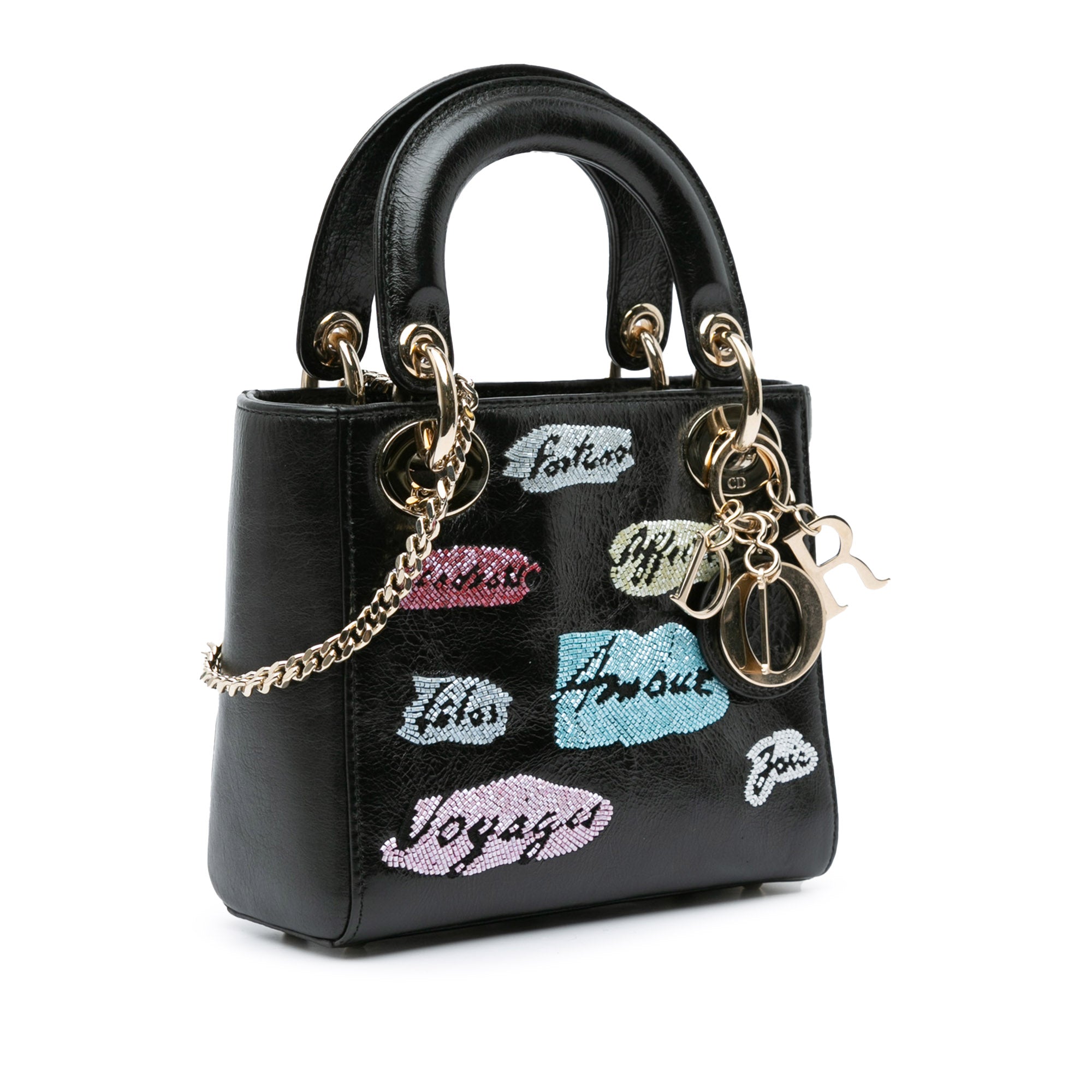 Dior Mini Calfskin Beaded Lady Dior - image 2