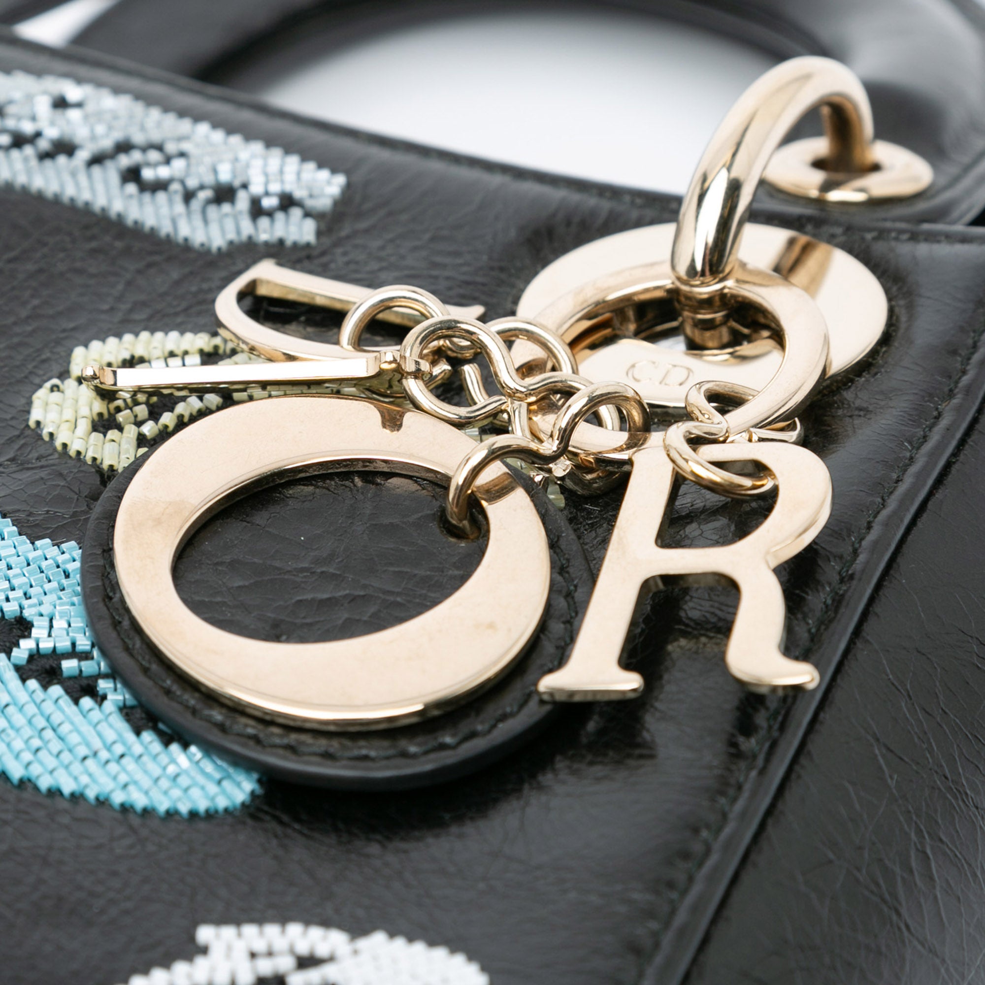 Dior Mini Calfskin Beaded Lady Dior - image 8