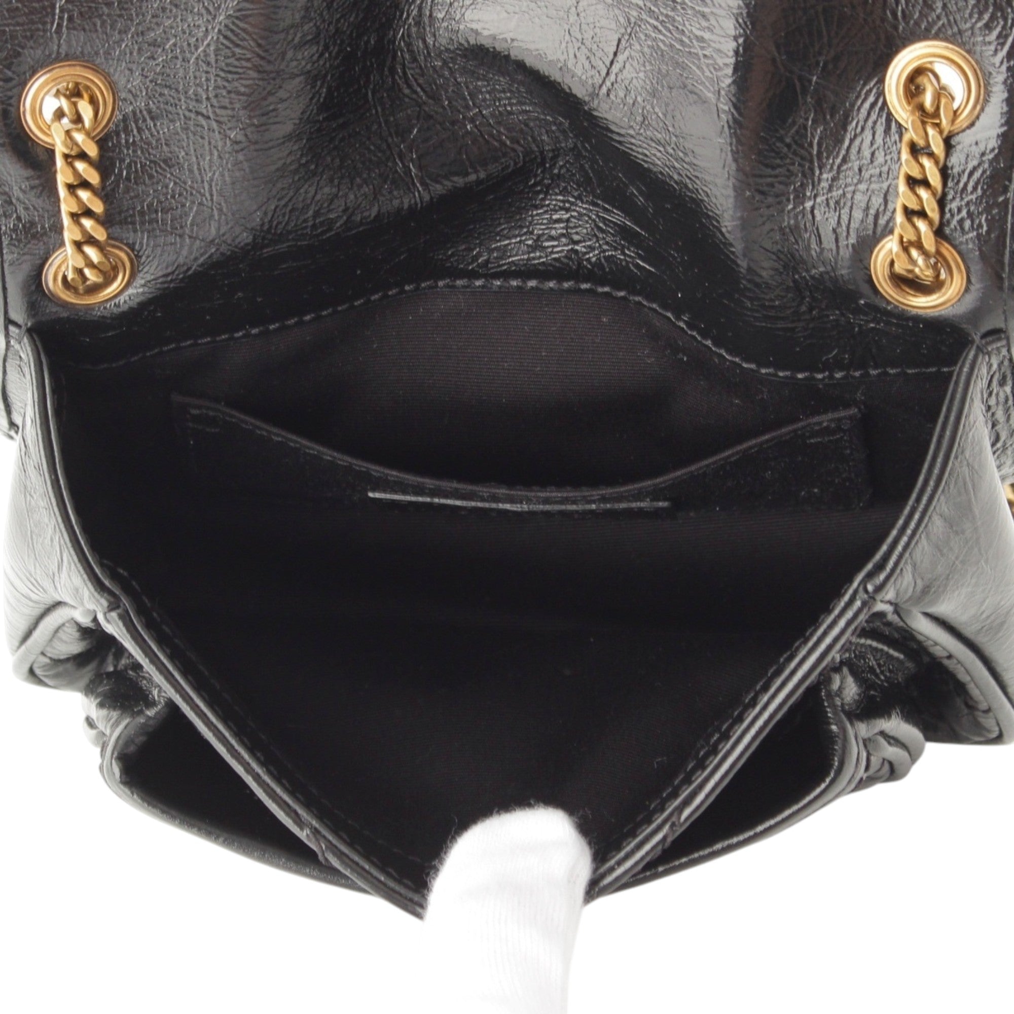 Saint Laurent Mini Crinkled Calfskin Niki - image 6