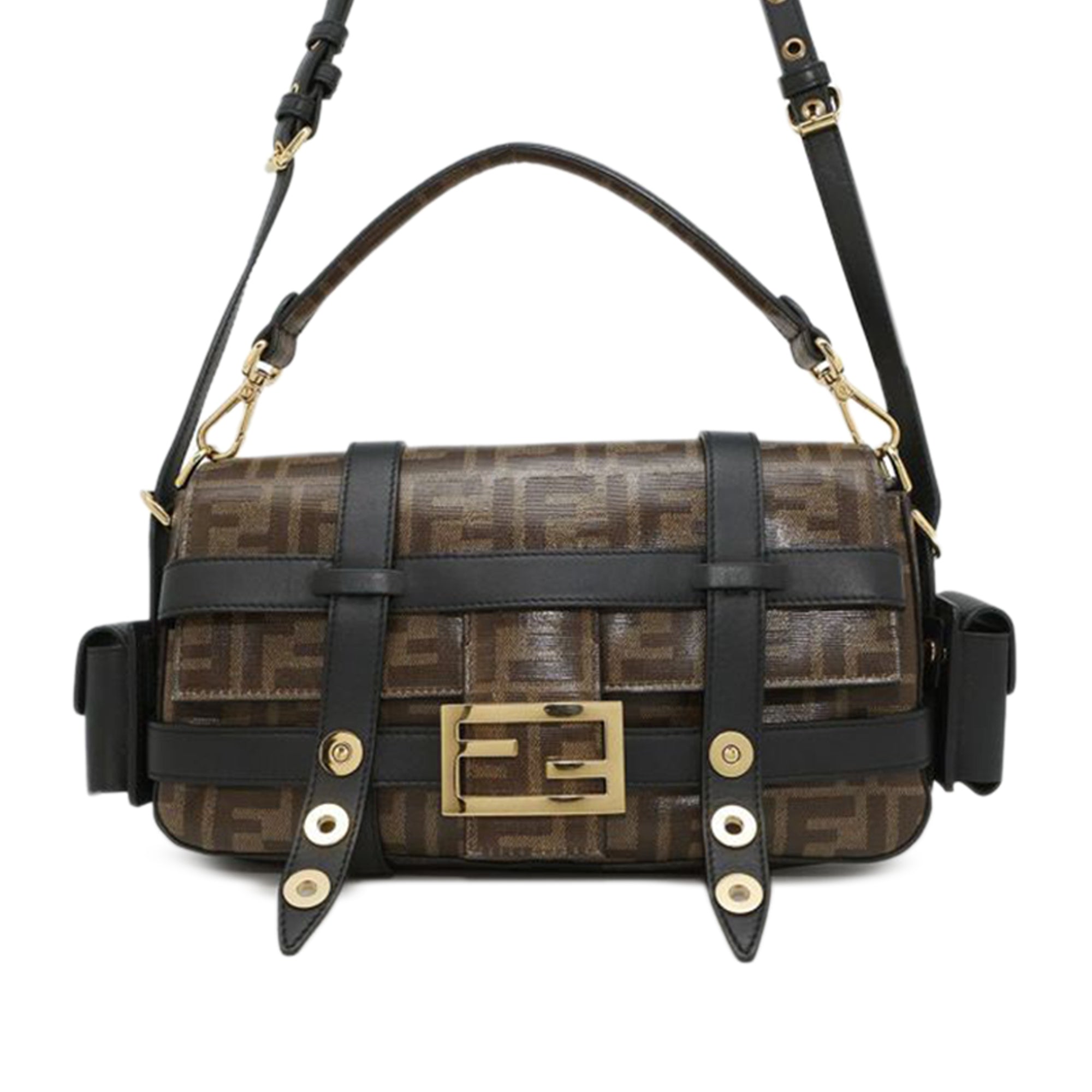 Fendi Zucca Glazed Fabric Cage Baguette - image 1